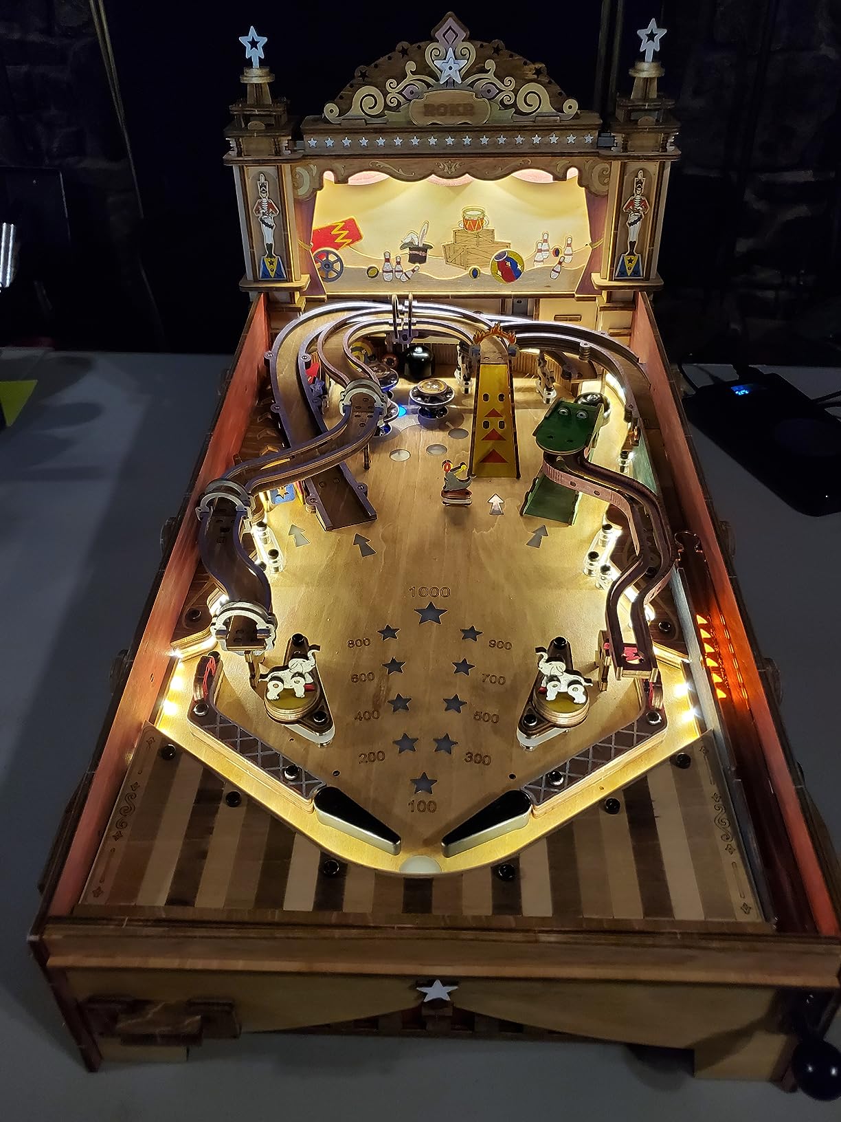 Rowood Wooden Puzzles 3D Pinball Machine Mechanical Model Wooden 3D Puzzles for Adults DIY Pinball Game Wooden Puzzle-Model Building Kits Christmas Birthday Gifts for Adult and 14+ customer photo 1