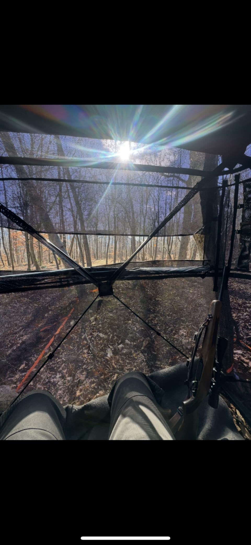 HUNTSEN Hunting Blind 270 Degree See Through Ground Blind - 2-3 & 3-4 Person Pop Up Deer Blind for Hunting with Carrying Bag - 300D Reinforced Portable Durable Blind for Turkey and Deer customer photo 2