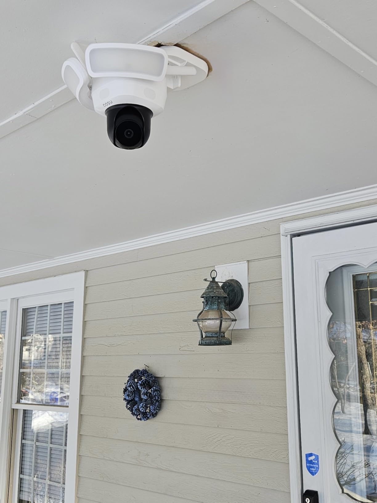 aosu Floodlight Camera Wired, 3K UHD Security Camera Outdoor, 360° Coverage Surveillance, 24/7 Recording, Motion Detection, 2600-Lumen Motion-Activated Floodlight, Color Night Vision customer photo 1
