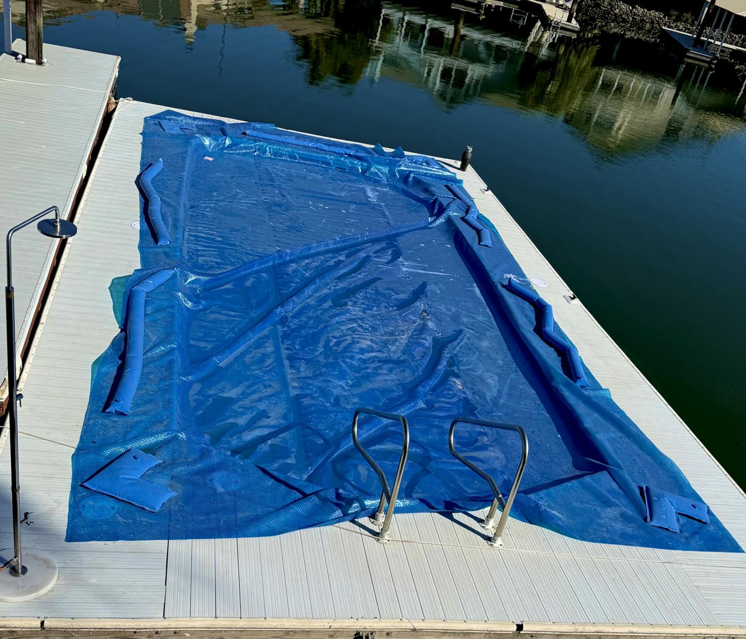 In The Swim 16' x 32' Premium Blue Rectangle Solar Pool Cover 12 Mil for Solar Heating Above Ground Pools and Inground Pools customer photo 2
