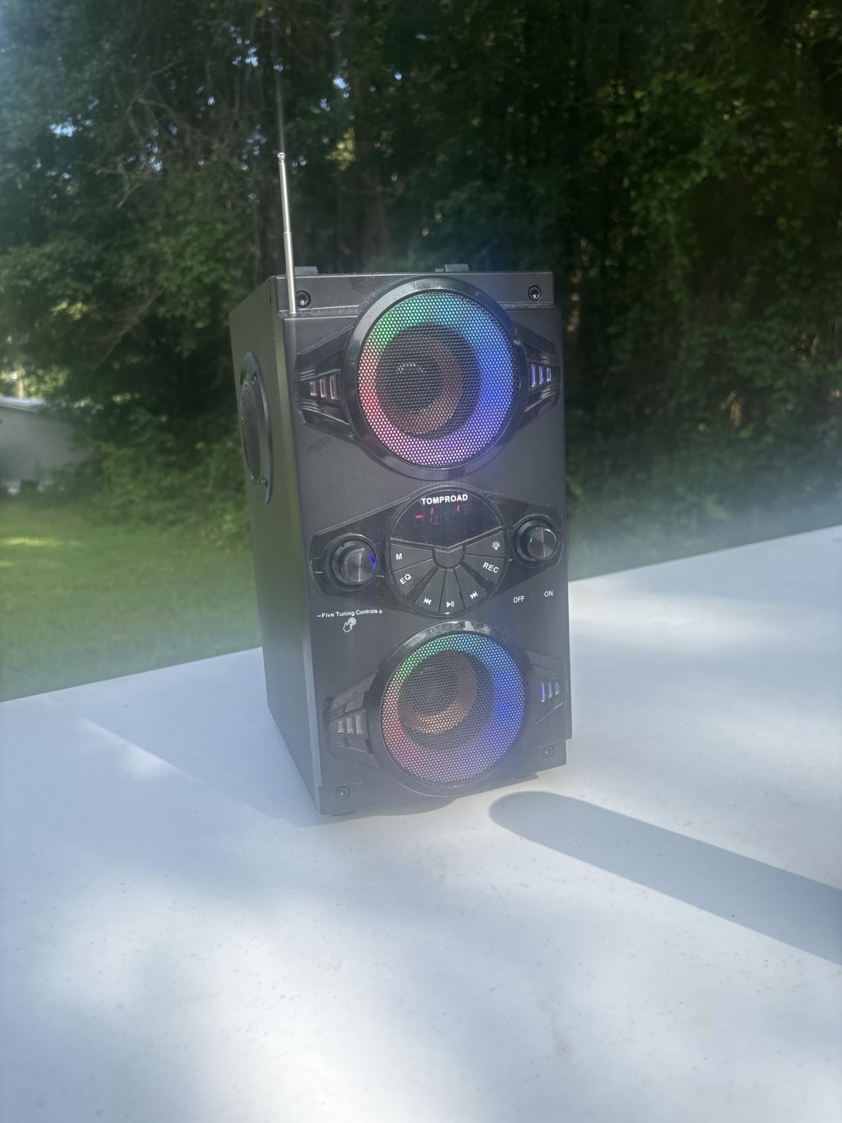 Bluetooth Speakers, 60W Portable Wireless Loud Outdoor Home Party Bluetooth Speaker with Subwoofer, FM Radio, LED Colorful Lights, Microphone, Remote and Big Powerful Stereo Deep Bass Sound Boombox customer photo 1