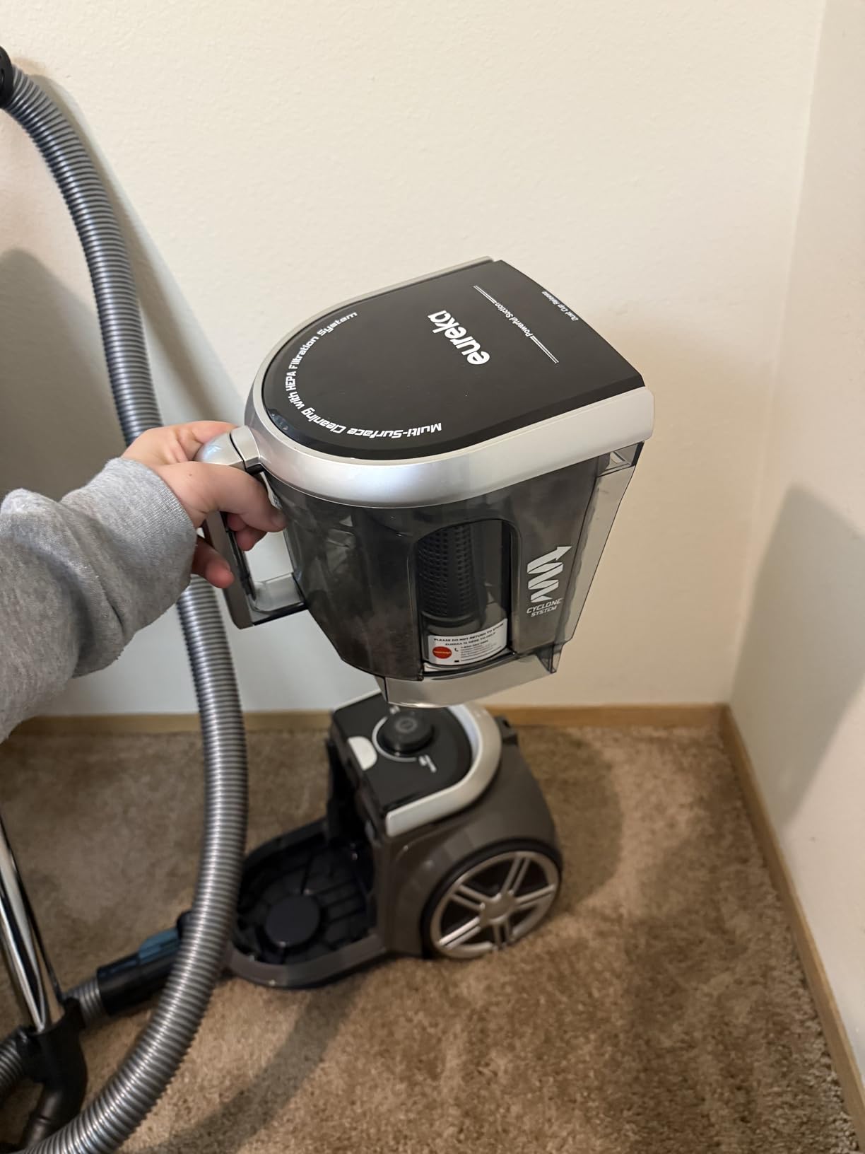 Eureka Bagless Canister Vacuum Cleaner, Vacuum for Hardwood Floor, Carpet | NEN180 WhirlWind, Lightweight, 1000W, ≤82 dBA. HEPA, Auto Cord Rewind, 2-in-1 Vac for Hard Floors, Carpets, & Pet Hair customer photo 1