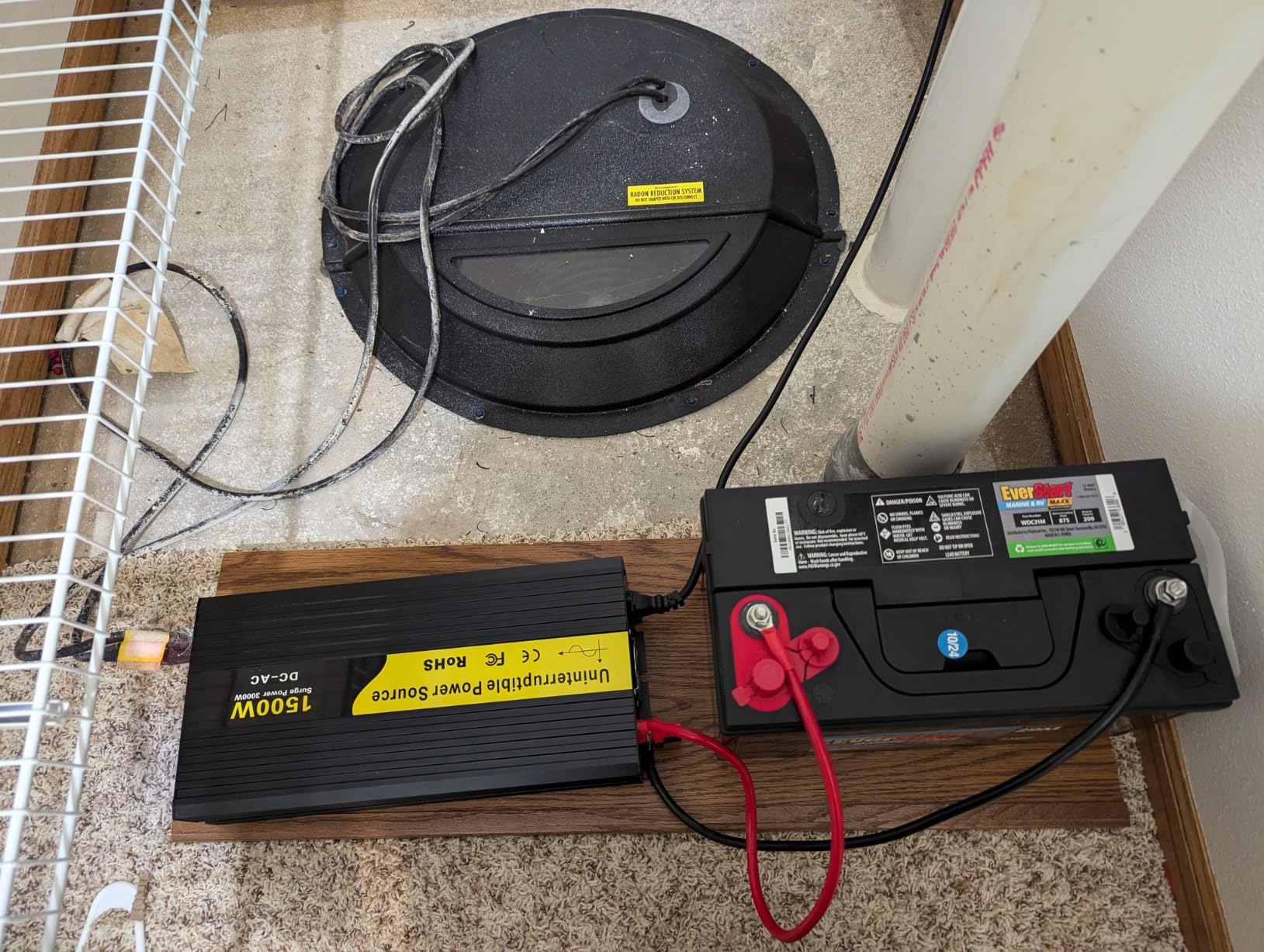 1500W Primary Sump Pump Backup System, Basment Protection Backup Inverter customer photo 2