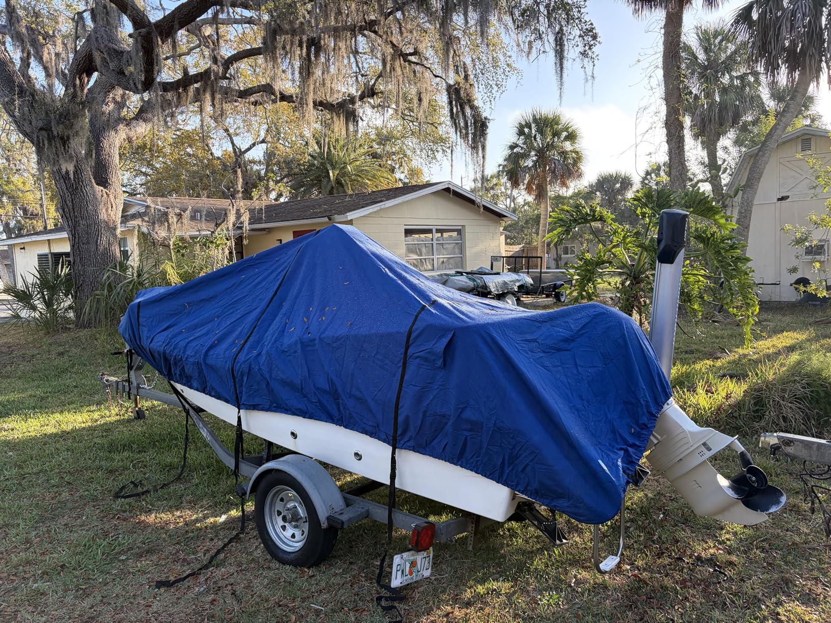 Waterproof Boat Cover, 1600D Heavy-Duty Fabric, 20-22ft, Gray | Ultra-Thick Polyester Canvas, Trailerable, UV & Tear-Resistant customer photo 1