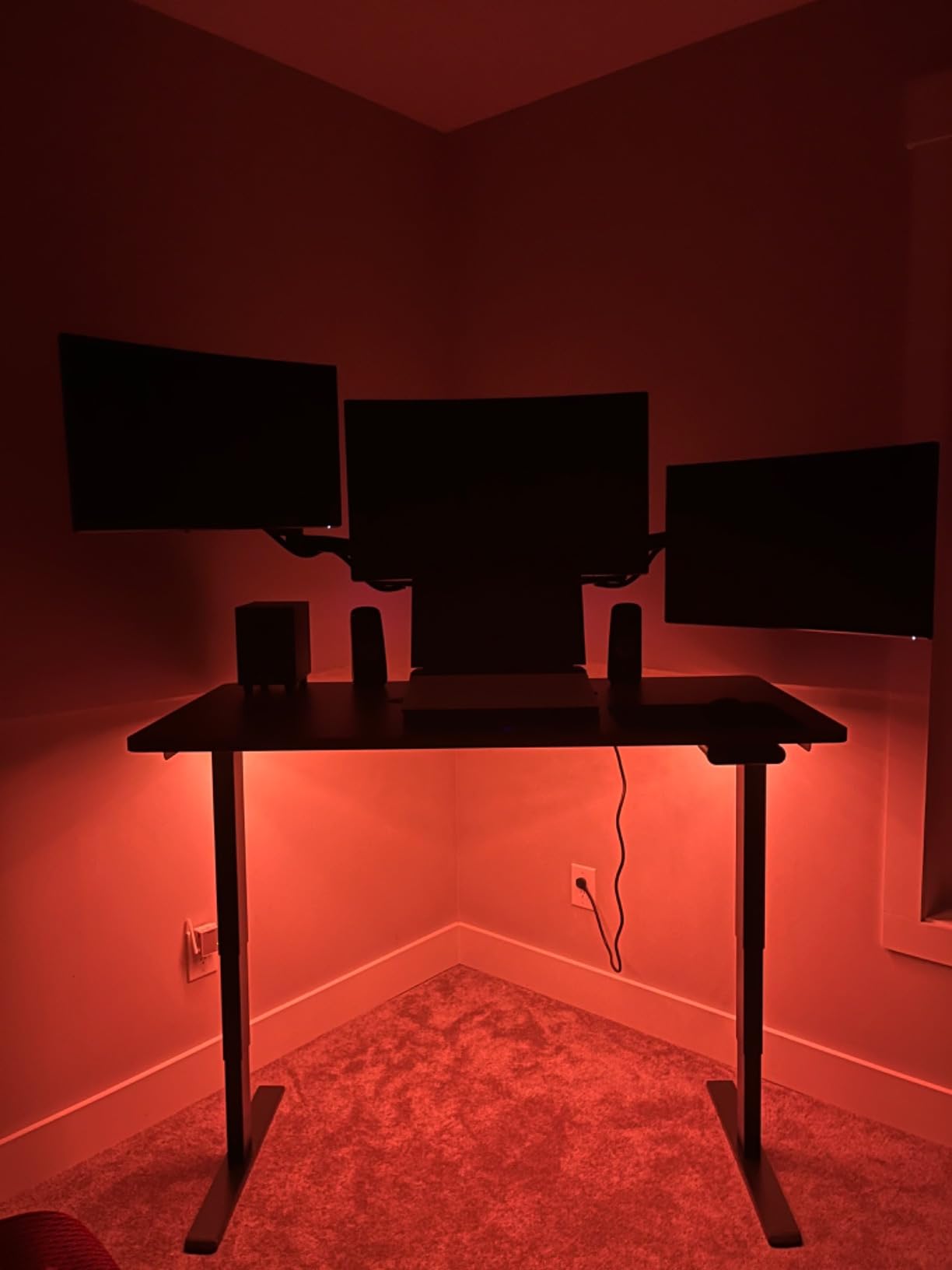 FLEXISPOT E6 3-Stage Dual Motor Electric Standing Desk 55 x 28 Sit Stand Up Desk, Holds 220 lbs, Adjustable Height w/Memory Presets, One-Piece Special Walnut Desktop & Black Frame customer photo 1