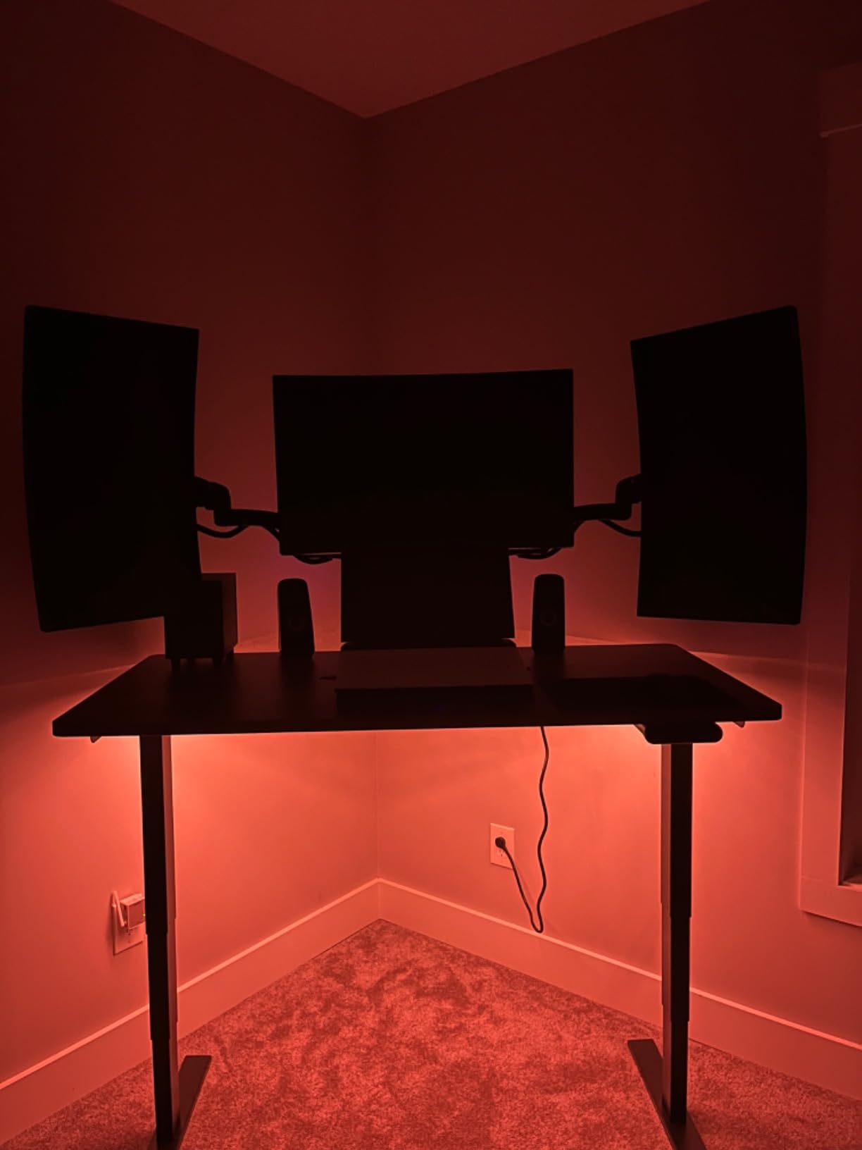 FLEXISPOT E6 3-Stage Dual Motor Electric Standing Desk 55 x 28 Sit Stand Up Desk, Holds 220 lbs, Adjustable Height w/Memory Presets, One-Piece Special Walnut Desktop & Black Frame customer photo 2