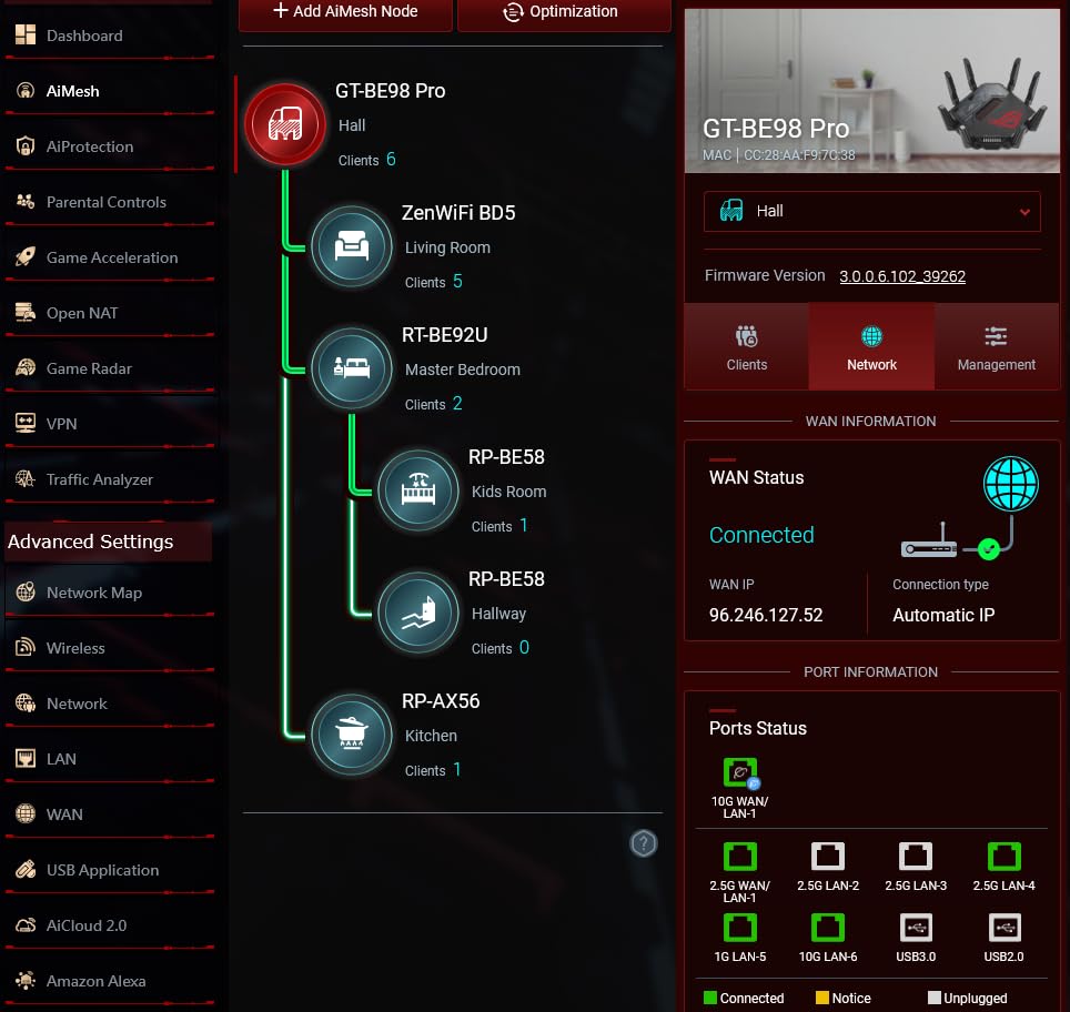 ASUS ROG Rapture GT-BE98 PRO First Quad-Band WiFi 7 Gaming Router supports 320MHz, Dual 10G Port, Triple-level Game Acceleration, Mobile Game Mode, Subscription-Free Security, AiMesh, and VPN features customer photo 2