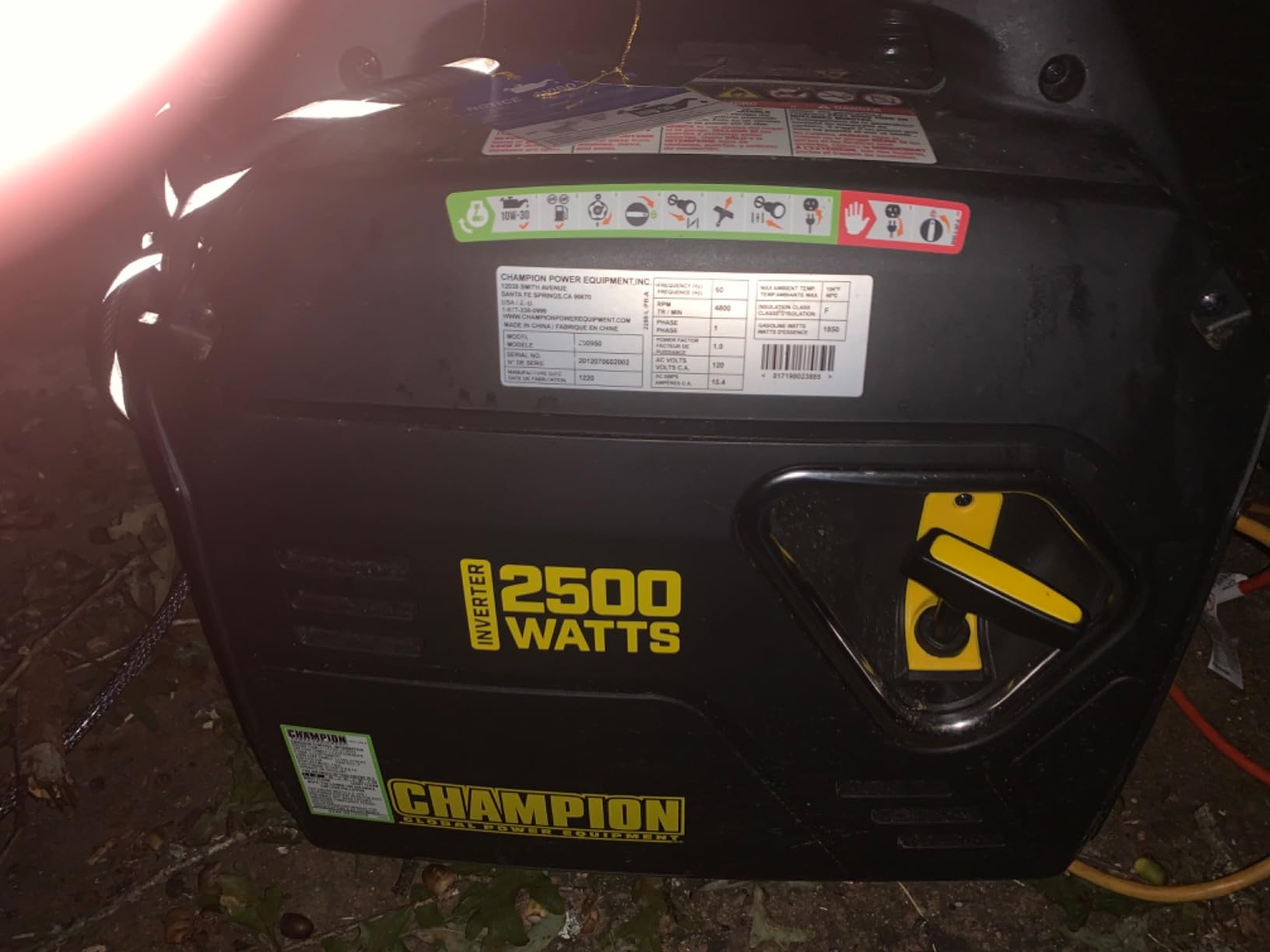Champion Power Equipment 2500-Watt Ultralight Portable Inverter Generator with Quiet Technology and Free 3-Year Warranty customer photo 2