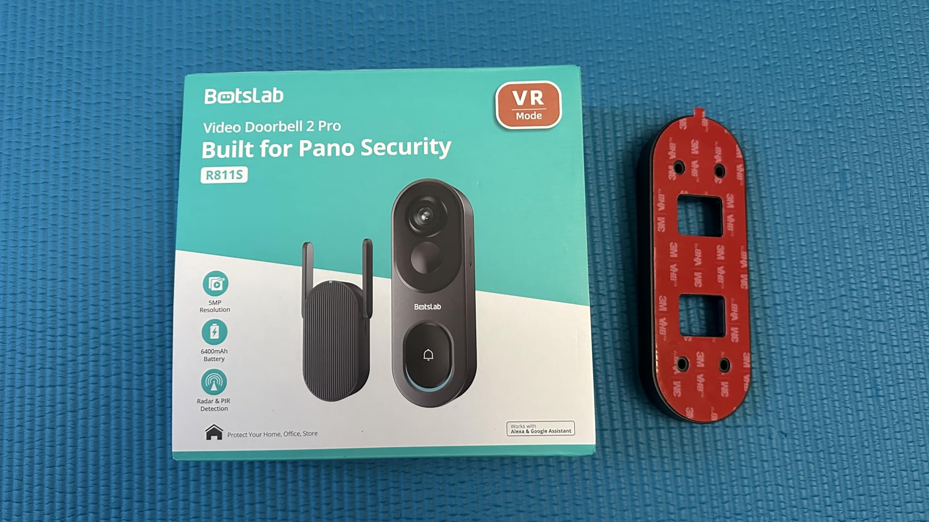 BOTSLAB 5MP Wireless Video Doorbell Camera, 180-Degree Head-to-Toe View, AI Motion Detection, VR Mode, Battery or Wired Powered, Package Detection, 32GB SD Card, 6400mAh Battery, Easy Installation, 2.4GHz WiFi customer photo 2