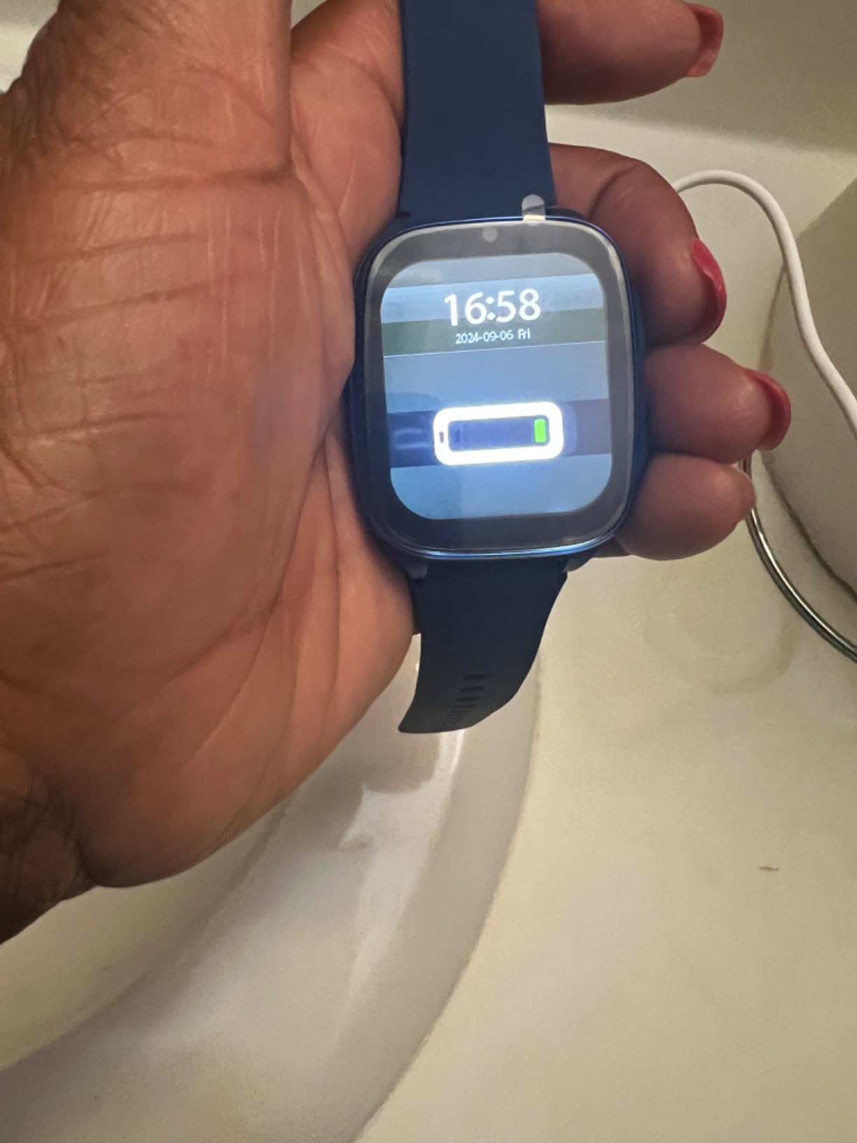 4G Kids Smartwatch Phone, Smart Cell Phone Watch for Boys Girls Ages 4-12 with Call, SOS, Parental Controls, Games, Camera, Alarm, Video, Music Smart Watch Gift (Includes SIM Card) (Dark Blue-60) customer photo 1
