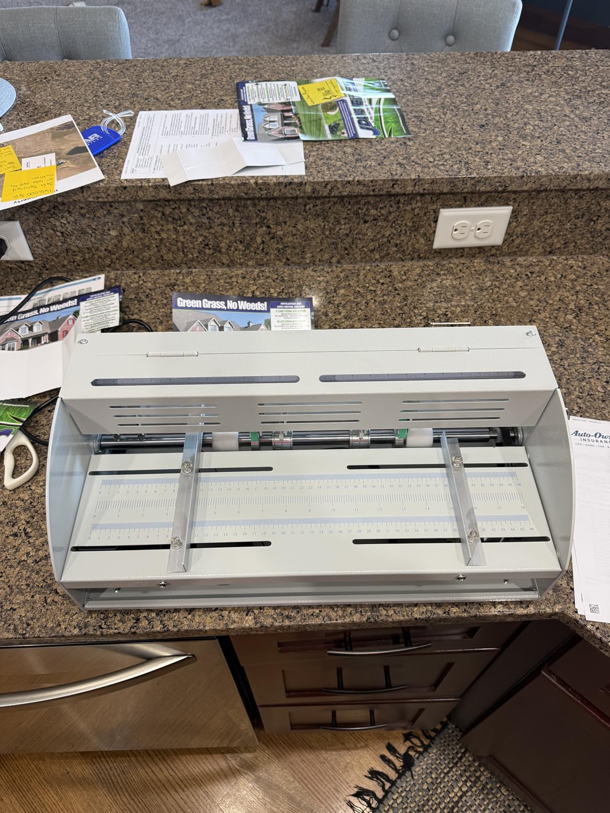 Mxmoonant Electric Creasing Machine w/Adjustable Speed 0-100r/min, 4 Blades | 2 Creasing Blades, 1 Perforating Blade, 1 Cutting Blade, for Copy Paper, Cardstock, Kraft 60-500 gsm, 110V customer photo 2