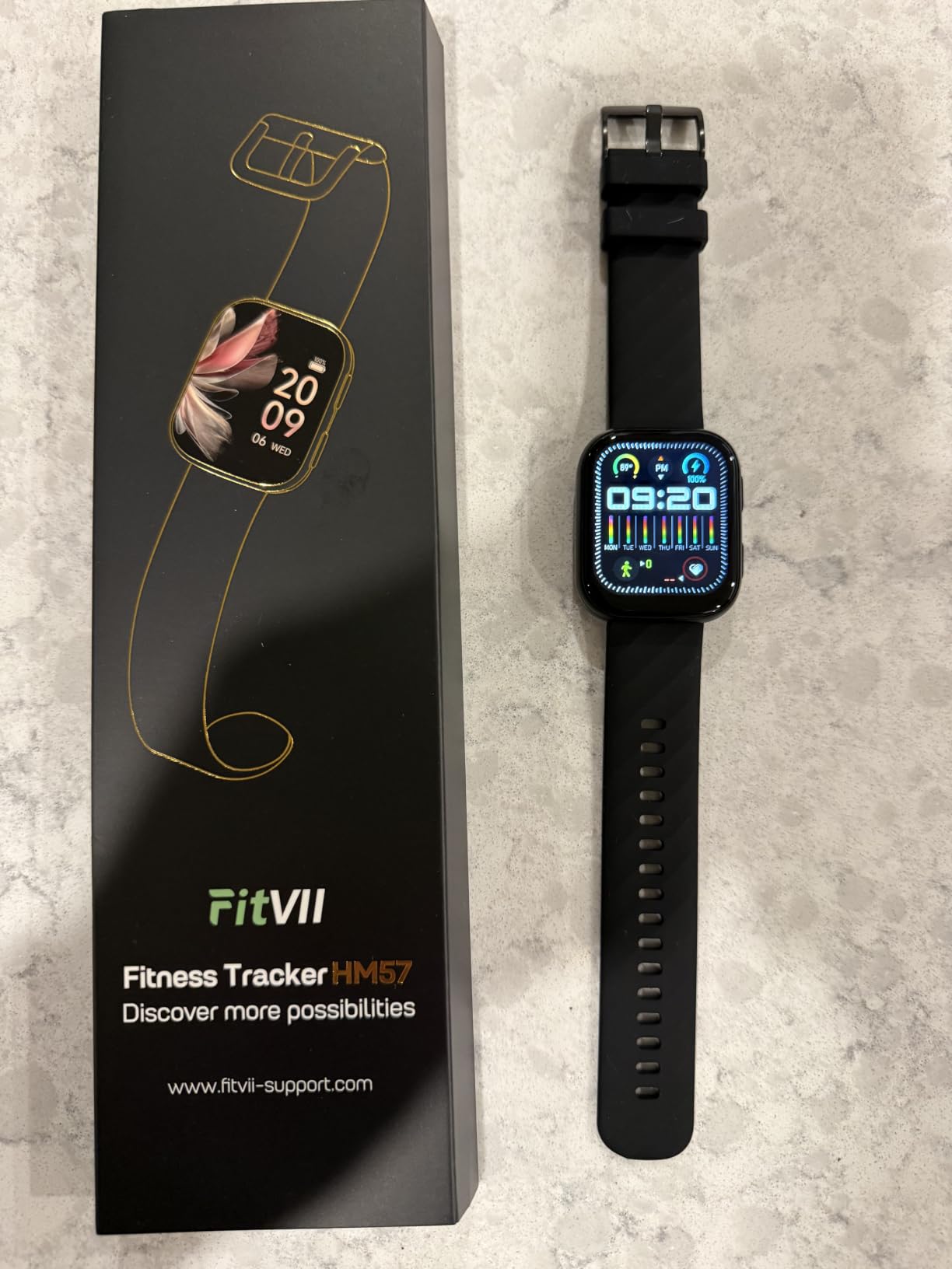 FITVII Health & Fitness Tracker (Answer/Make Calls), Smart Watch with 24/7 Heart Rate and Blood Pressure, Sleep Tracking, Blood Oxygen Monitor, 120+ Sport Modes Activity Tracker for Women Men customer photo 2
