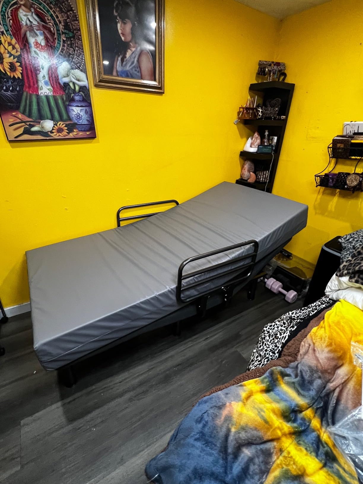 AbyssZen Adjustable Bed Frame with One Side Rail, Electric Ergonomic Base for Comfort & Safety - Ideal for Seniors, Home Care & Hospital Use customer photo 2