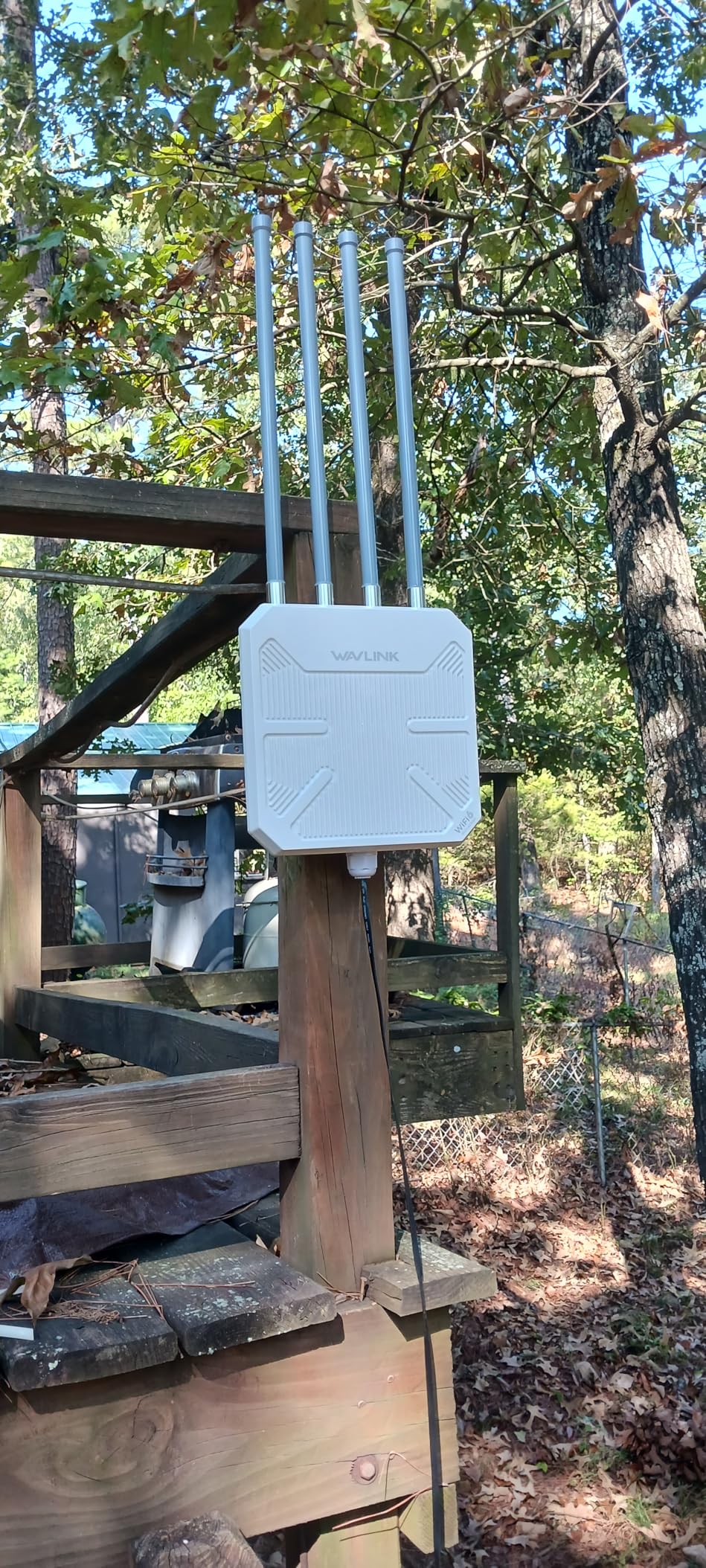 WAVLINK AX3000 Outdoor WiFi 6 Extender Long Range, Outdoor Wireless Access Point, Active PoE, 4x8dBi Antennas, Work with Starlink/Cameras/Router, IP67, Up to 256 Devices for Farm,Yard,RV customer photo 1