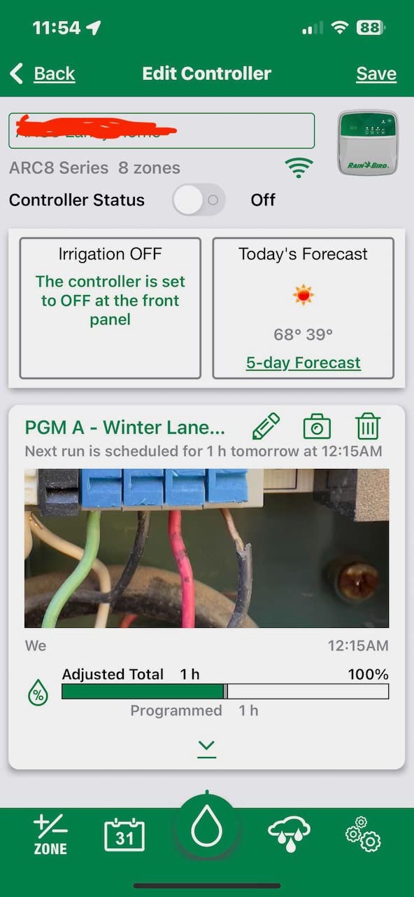 Rain Bird ARC6 App-Based Indoor Smart WiFi Irrigation Sprinkler Timer/Controller, 6-Zone/Station, EPA WaterSense Certified, Compatible with Alexa, Indoor 6-Station customer photo 2