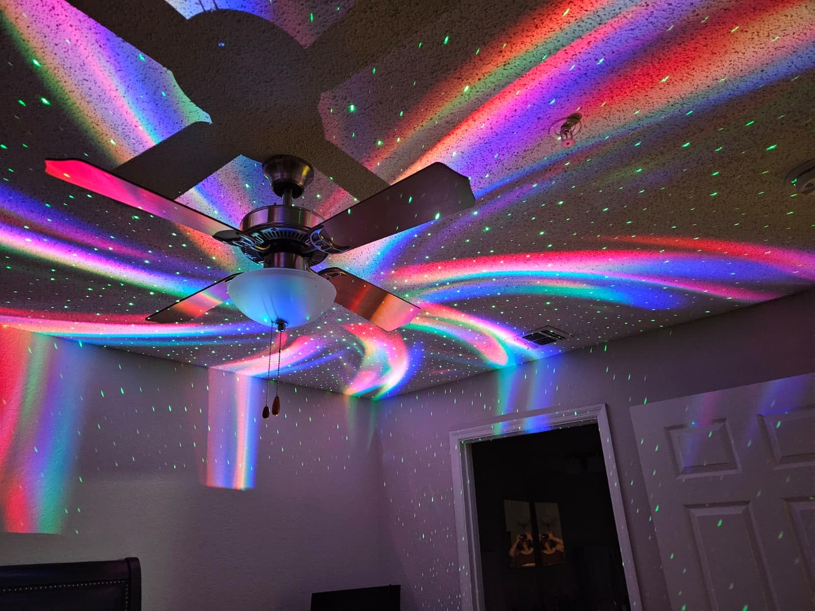 Rossetta Dual Lens Galaxy Star Aurora Projector Night Light for Bedroom | 58 Light Effects, White Noise, Bluetooth Speaker, Music Sync customer photo 1