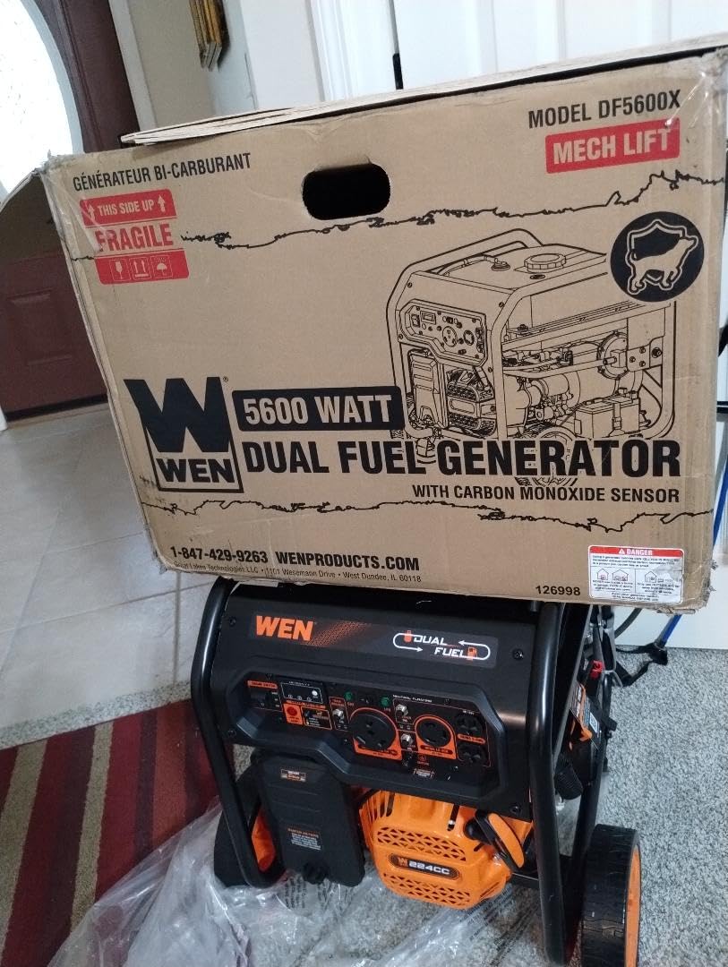 WEN 8000-Watt 120V/240V Dual Fuel Portable Generator, Electric Start, 340cc, Transfer-Switch and RV-Ready with CO Watchdog (DF8000X) customer photo 1