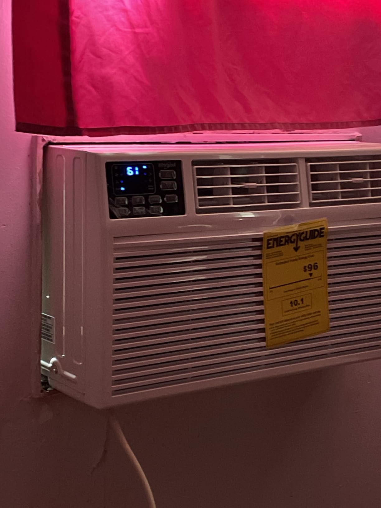 Whirlpool 10,000 BTU Through the Wall Air Conditioner, 115V, Cools up to 450 Sq. Ft. for Living Room, Bedroom, Kitchen with Dehumidifier and Remote Control, White customer photo 1