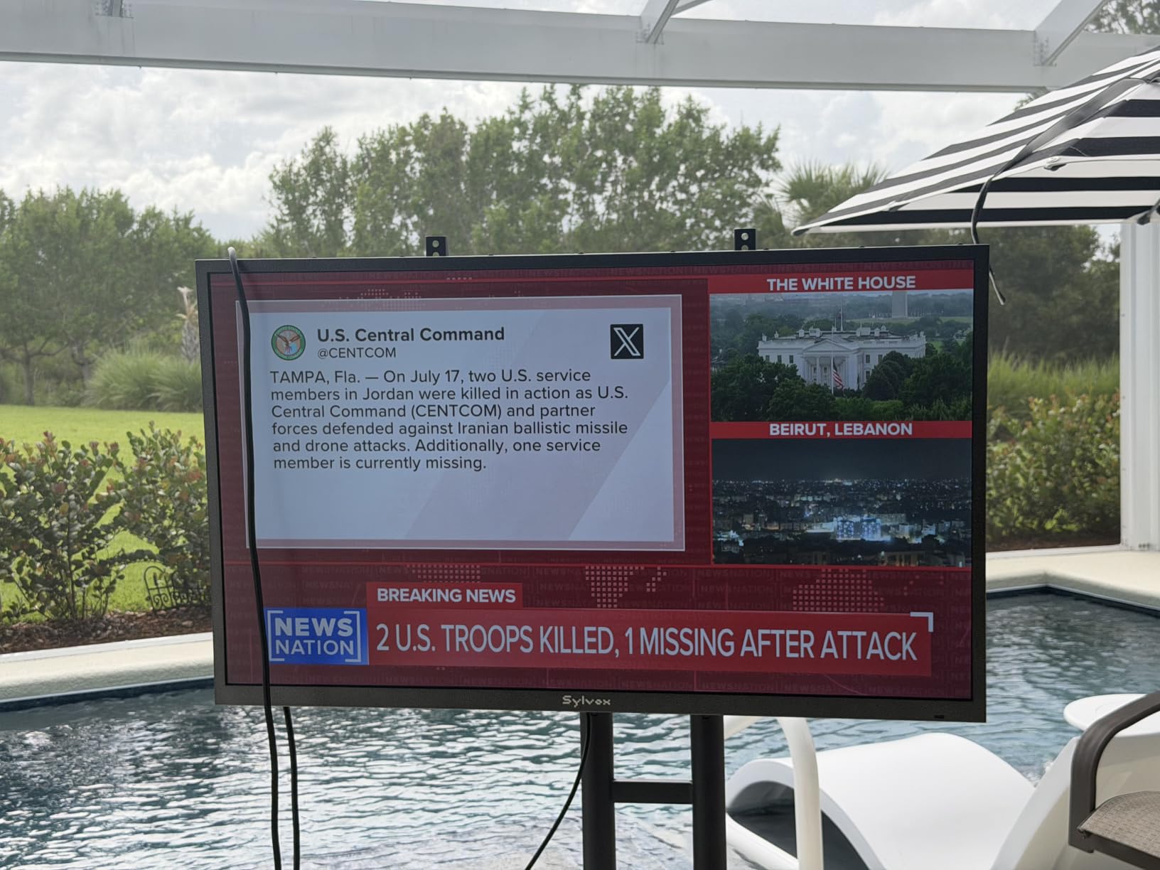 SYLVOX Outdoor TV, 43 inch Smart TV Waterproof Outdoor TVs, 4K Weatherproof Television for Outside, Support Google Assistant, Chromecast, 1000 nit Brightness Partial Sun (Deck Pro 3.0) customer photo 1