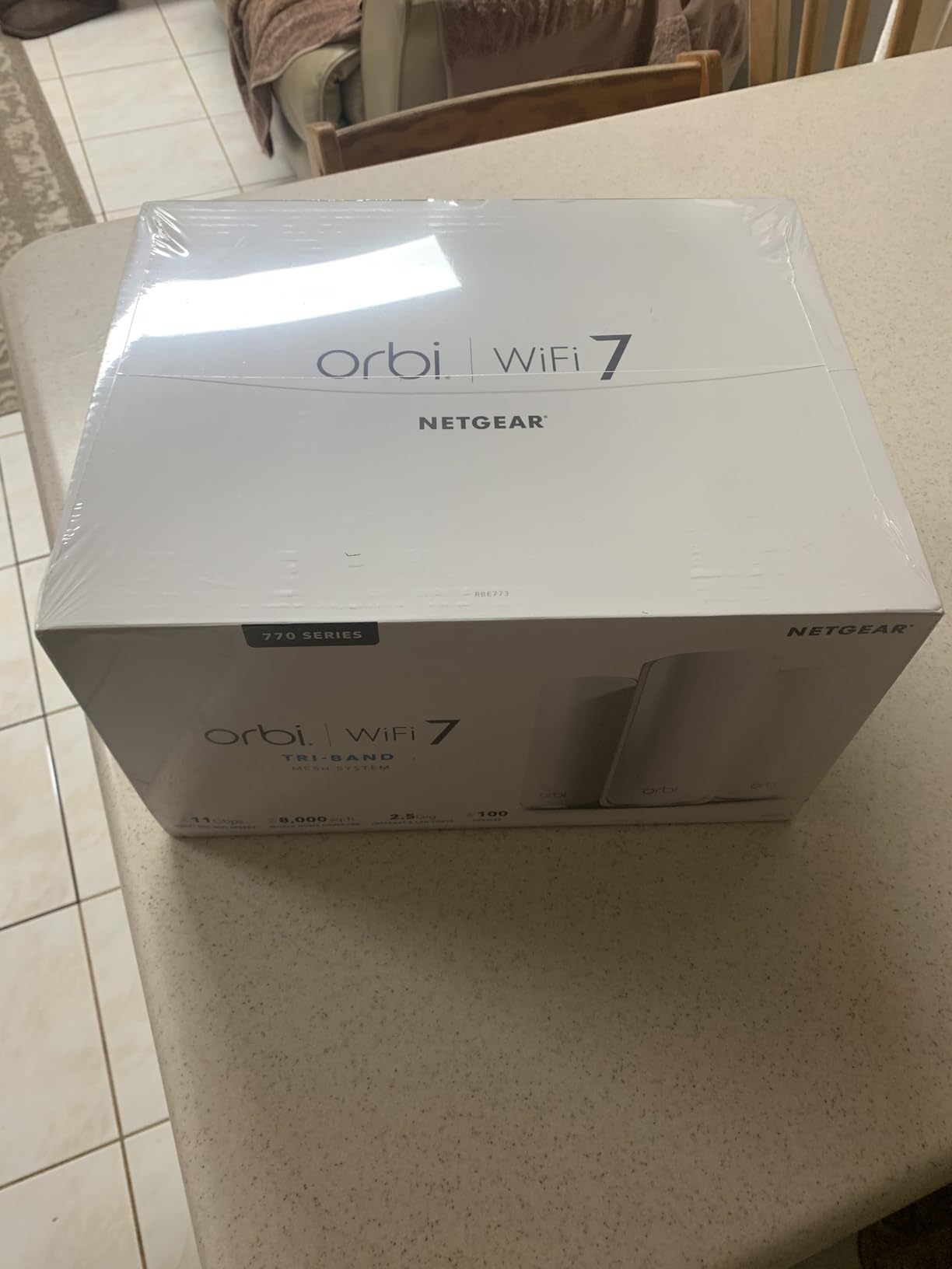 NETGEAR Orbi 770 Series WiFi 7 Mesh System, Up to 8,000 sq ft., 3 Pack | Up to 11 Gbps, 100 Devices, Tri-Band, Security Features, 2.5 Gig Port, Router + 2 Satellite Extenders, RBE773 customer photo 1