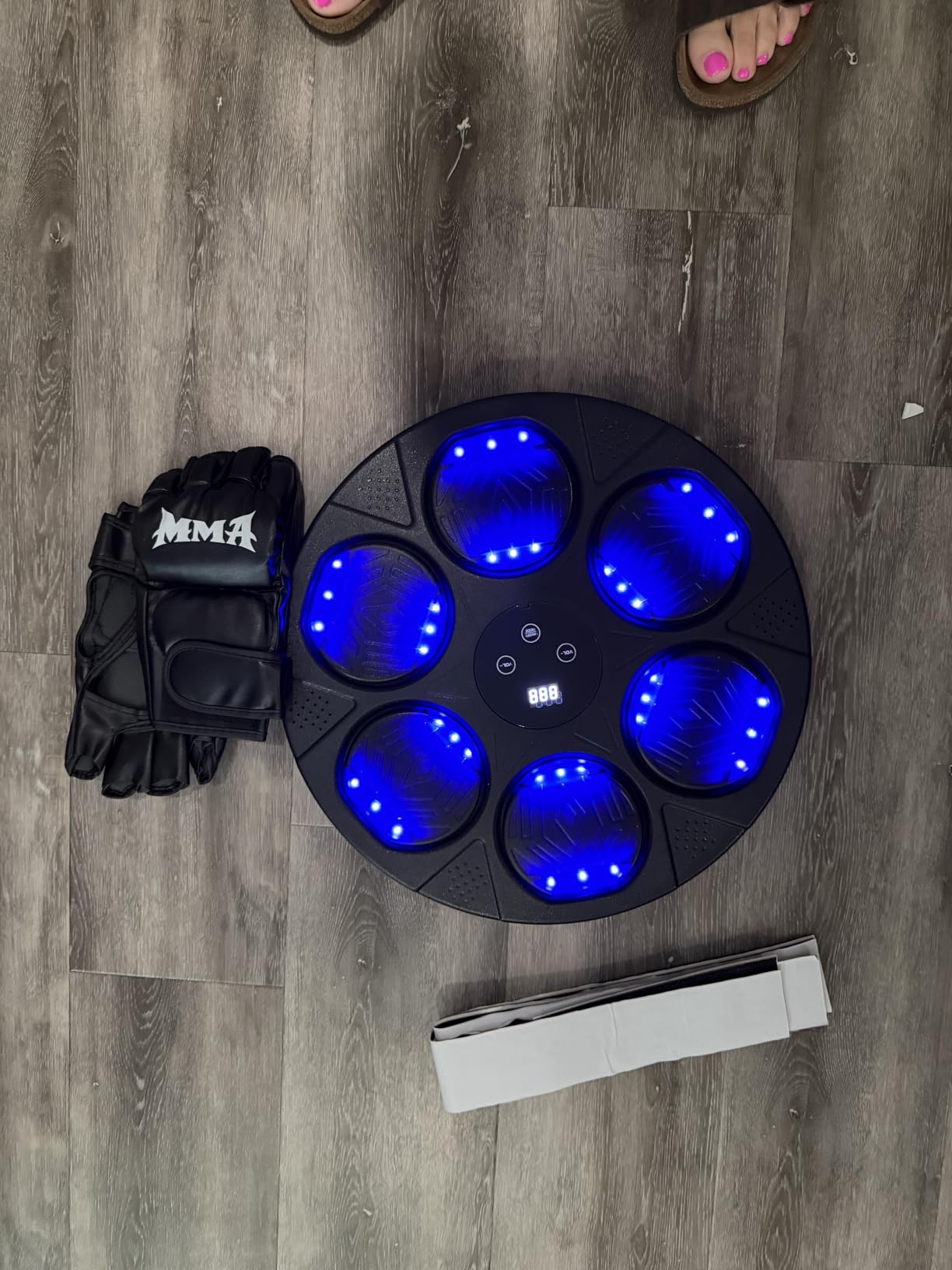 Music Boxing Machine, Wall Mounted Bluetooth Punching Pad with Gloves | Height Adjustable Easy Setup with 5 Levels for Adults and Kids, Bluetooth Music Boxing for All Groups at Home and Office customer photo 2