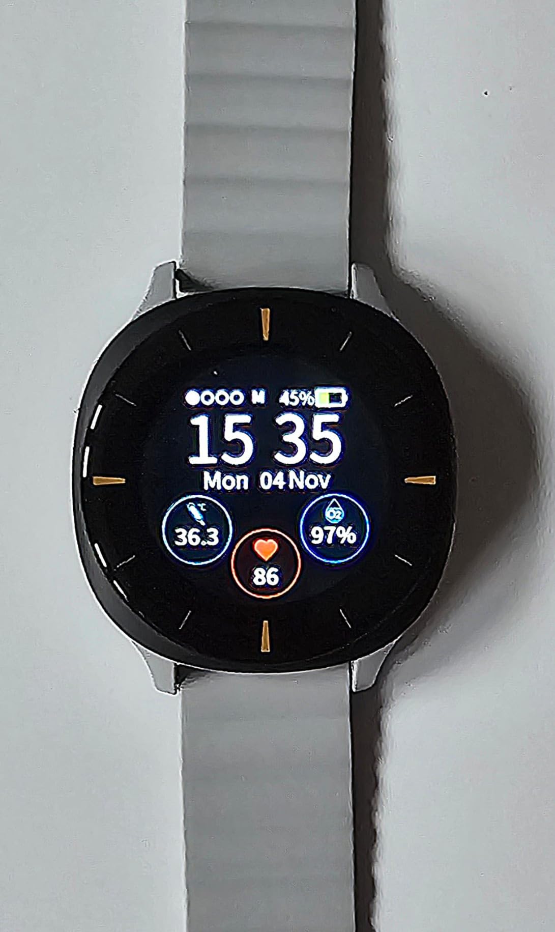 Audar E2 Senior Smartwatch with Fall Detection & SOS, Vital Sign Monitoring | 24/7 Heart Rate, BP, SpO2 & Temp Monitoring, AI Wellbeing Reports, Health History, Cloud Dashboard, No Phone/App Needed customer photo 2