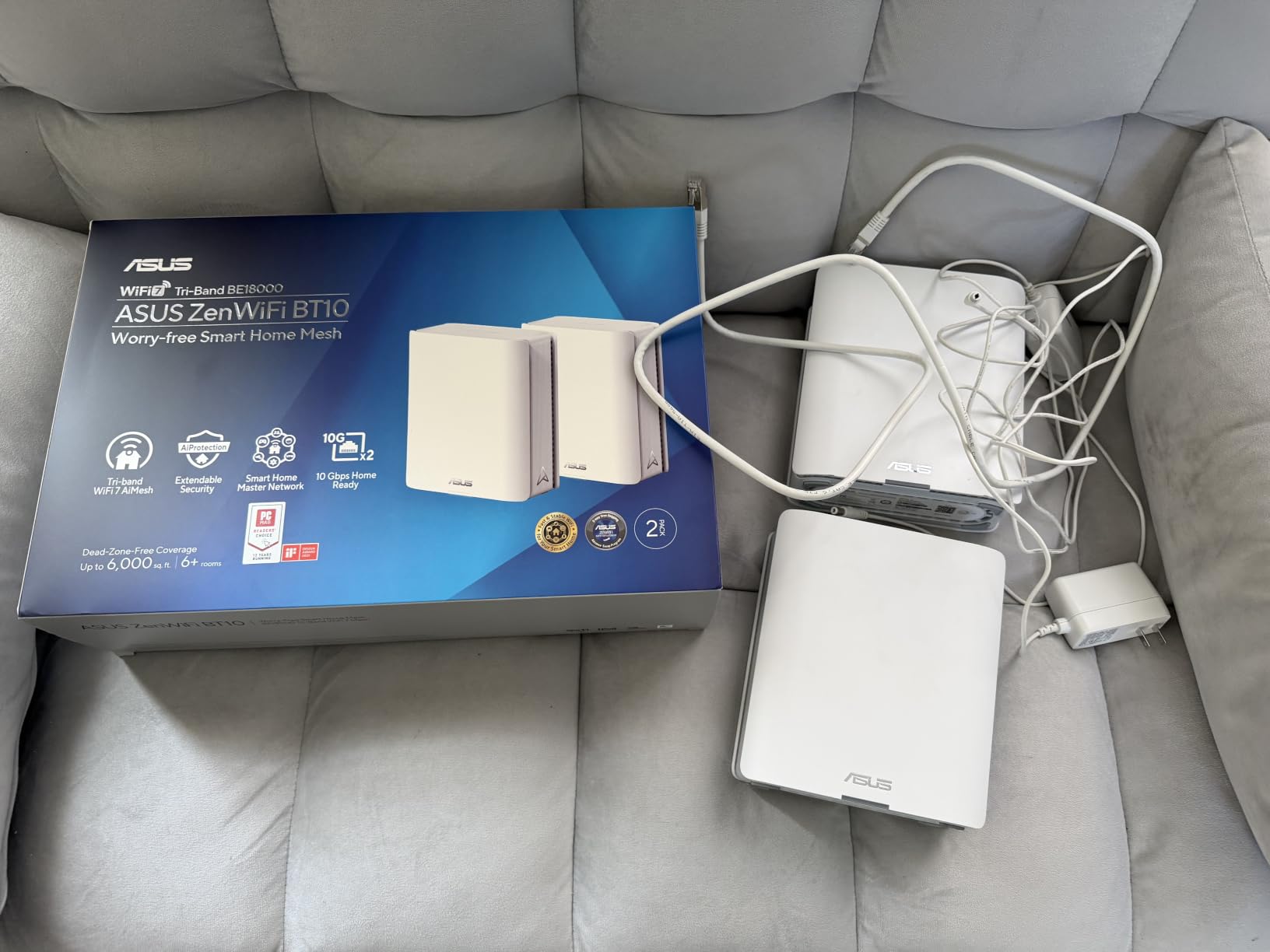 ASUS ZenWiFi BT10 Tri-Band WiFi 7 Mesh, 18 Gbps, 6000 sq.ft (2pk), Dual 10G Ports, Security and Parental Controls Included, Smart Home Master SSIDs, 4G & 5G Mobile Tethering customer photo 2