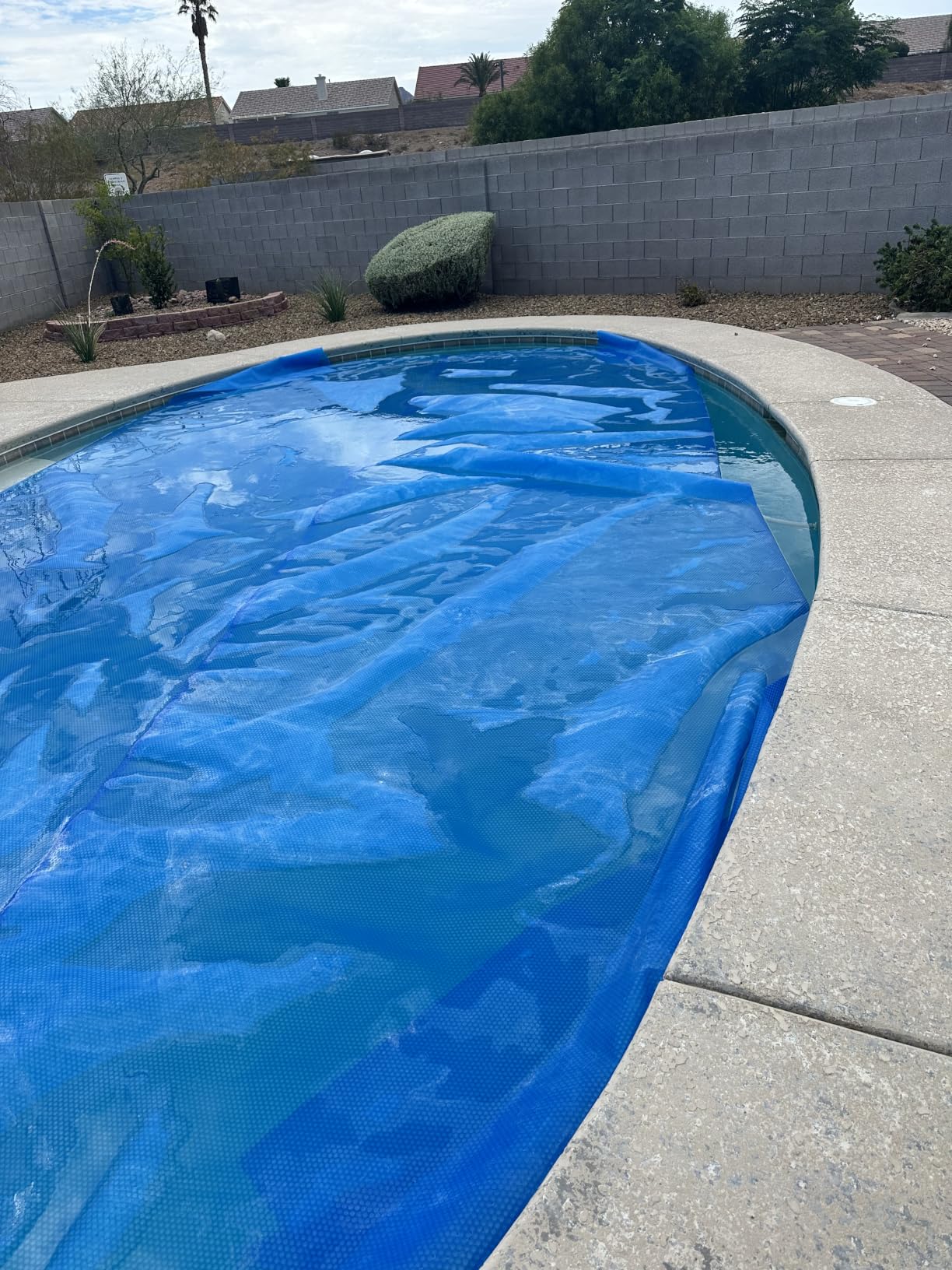VEVOR Solar Pool Cover, 40 x 20 ft Rectangle Solar Cover 16 mil for Pools, Inground Above Ground Swimming Pool Solar Blanket with Bubble, Heat Retaining Solar Covers Blue customer photo 1