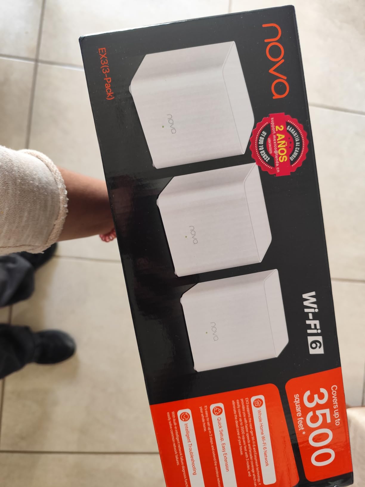 Tenda AX1500 Mesh WiFi 6 System Nova EX3 - Covers up to 3500 sq.ft - Whole Home WiFi 6 Mesh System - Gigabit Mesh Router for 80 Devices - Dual-Band Mesh Network - Replaces Wireless Router - 3-Pack customer photo 2