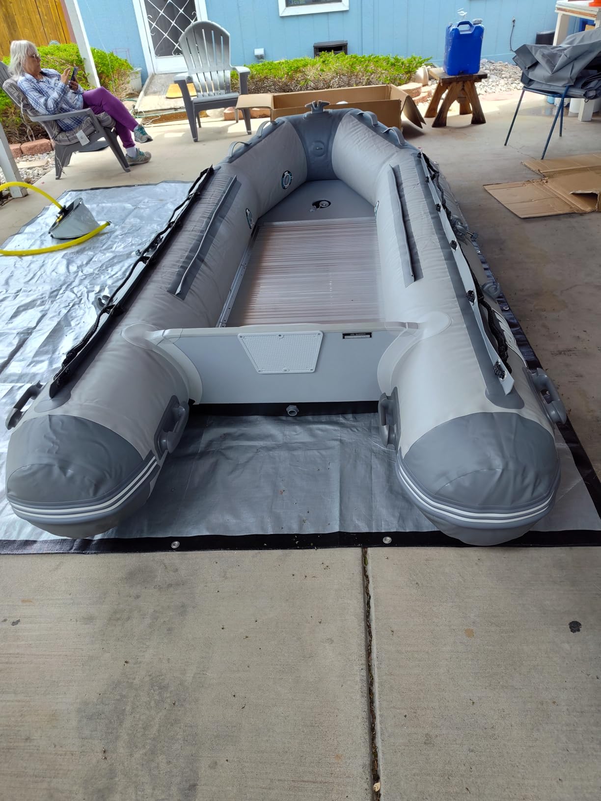 USCG Approved Inflatable Dinghy Boat, 8.2/10/10.8FT Dinghy for 2-5 Persons customer photo 2