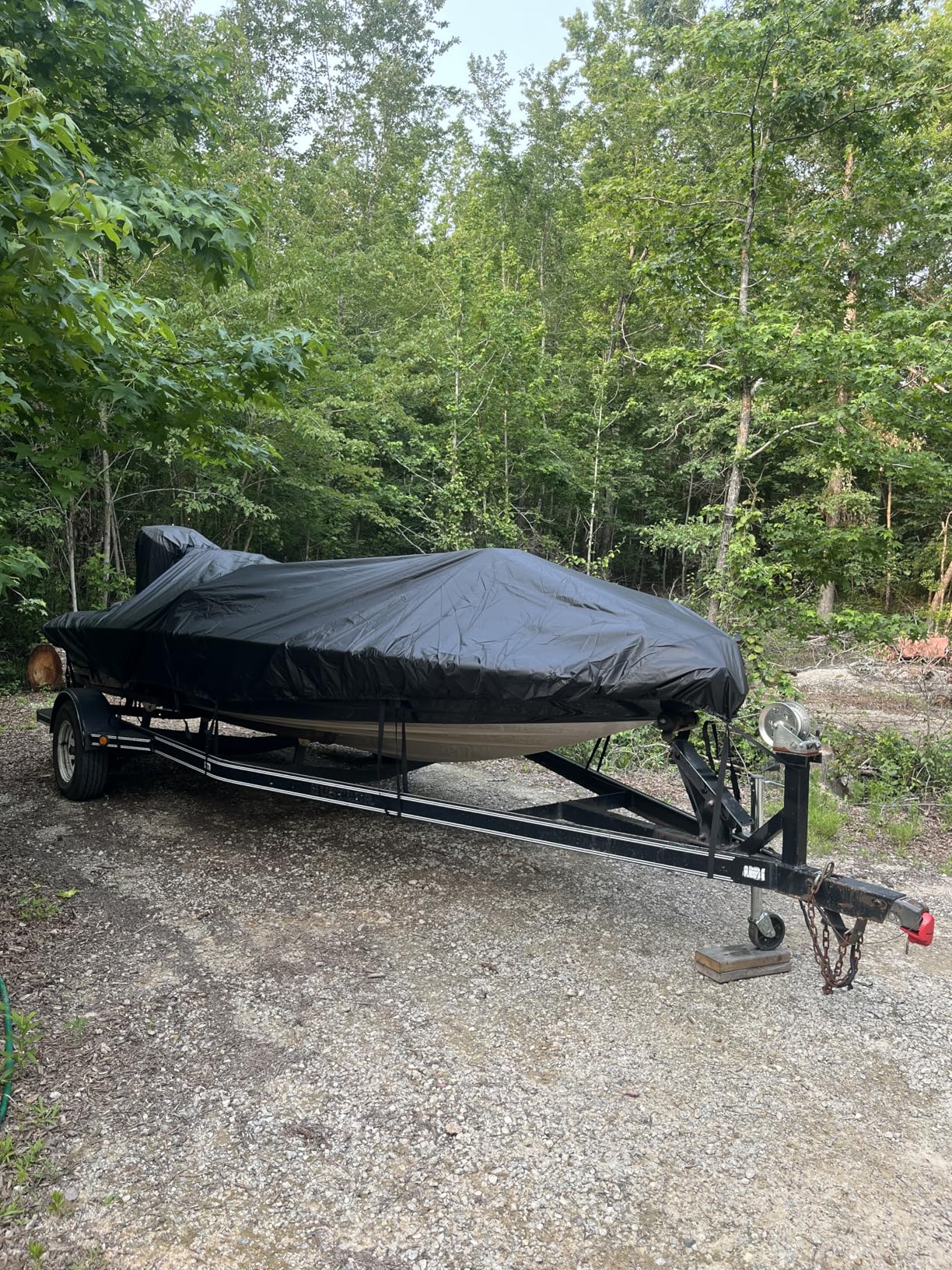 Bass Boat Covers 17-19ft, 600D Heavy Duty Waterproof Boat Cover 17 18 19 Foot (17'-19' with Motor Cover), Fits V-Hull, Fishing, Runabout Bowrider Boat customer photo 1