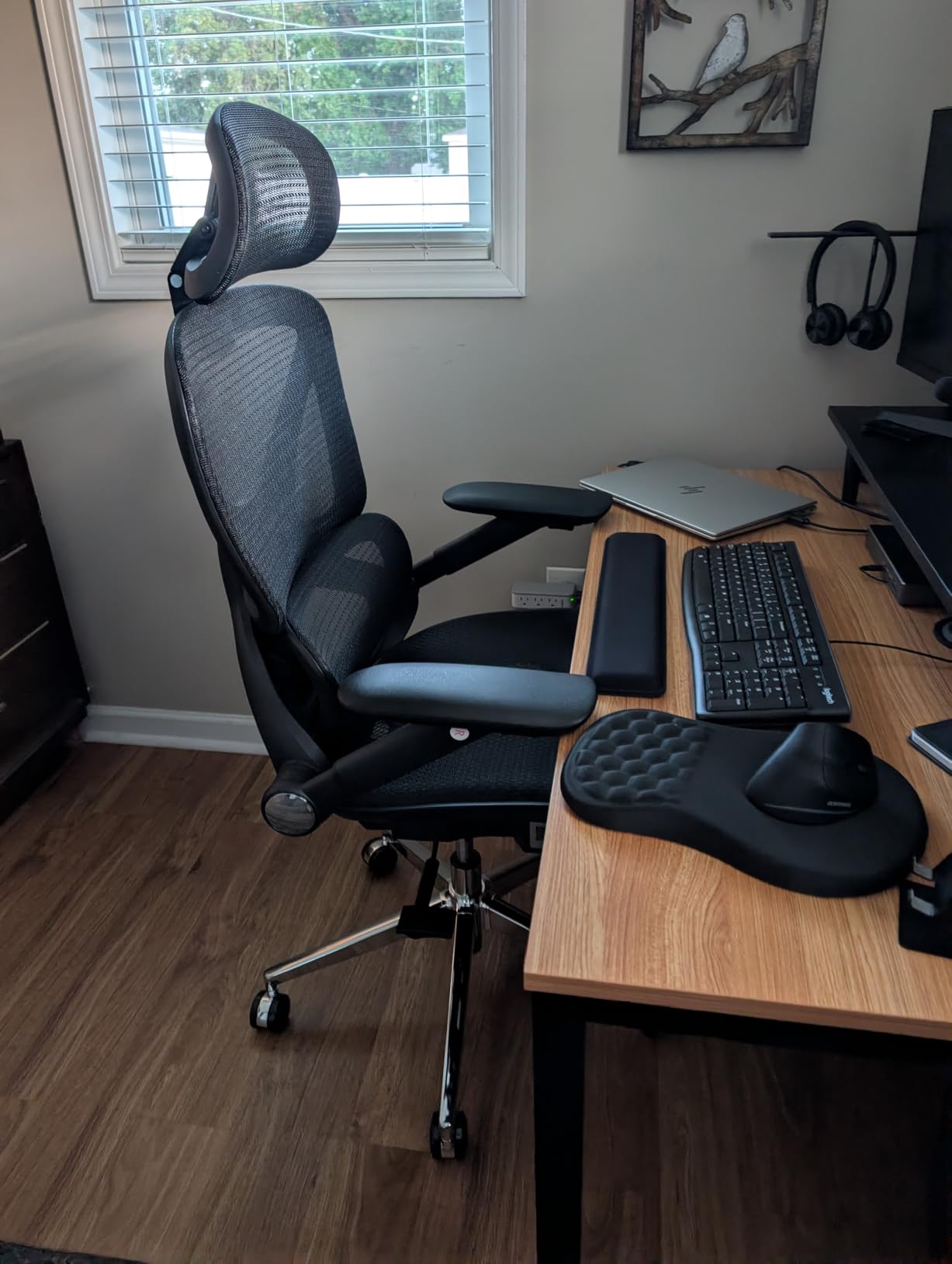 CAPOT Ergonomic Mesh Office Chair, Adjustable Lumbar High Back Desk Chair 400lbs, 4D Arms, 3-Level Tilt Backrest, 3D Headrest, PU Wheels, Swivel Rolling Computer Seating for Long Desk Work customer photo 1