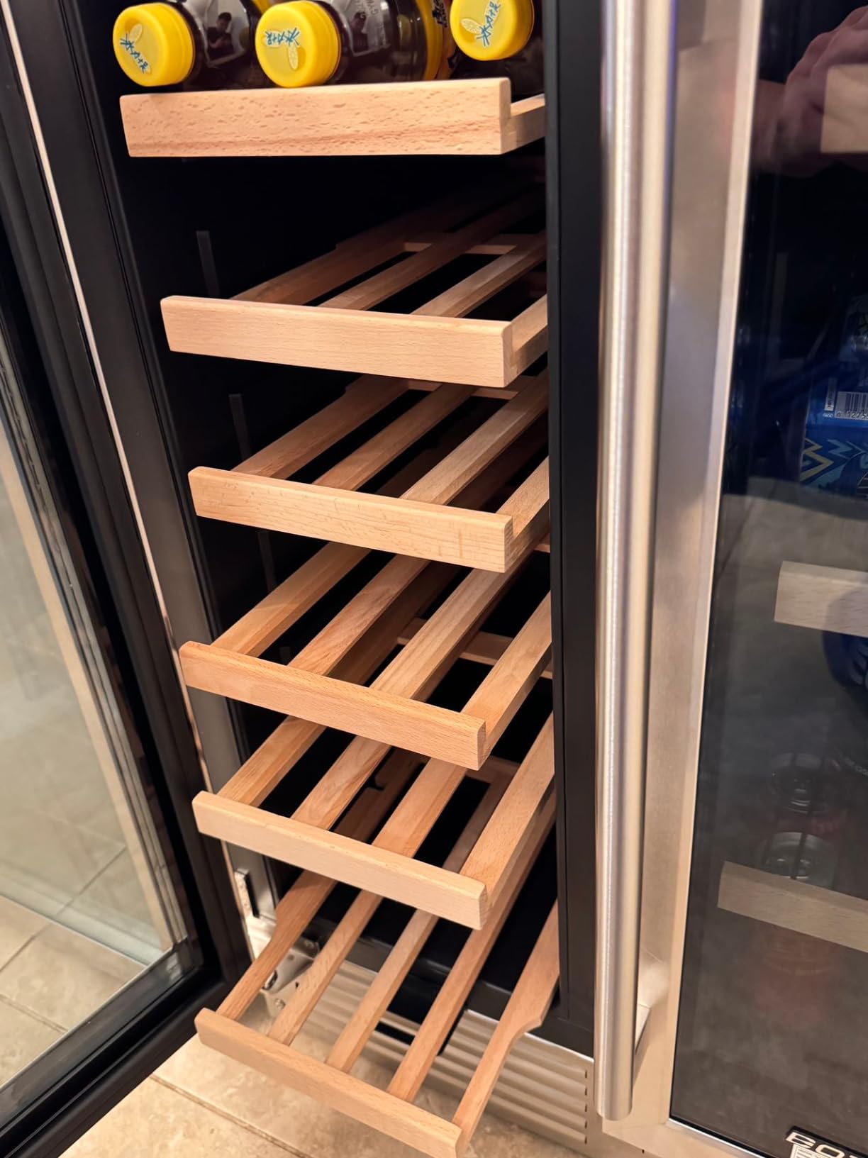BODEGA 24 Inch Wine and Beverage Refrigerator, Dual Zone Wine and Bar Beverage Cooler, Commercial Black Bar Cooler With 2 Glass Doors, Bar Fridge Hold 19 Bottles and 57 Cans,Built-In or Freestanding customer photo 1