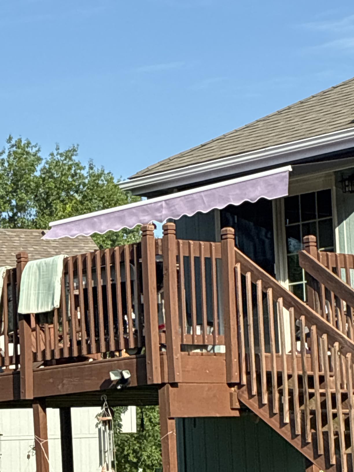 Yardenaler 12x10 FT Manual Retractable Patio Awning, Outdoor Window Sun Shade Shelter with Crank Handle & Canopy for Deck, Garden, Backyard, Balcony, Beige customer photo 1