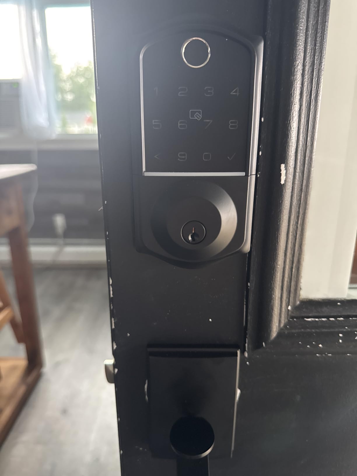 Veise VE017 Fingerprint Smart Door Lock, App Control, 8-in-1 Keyless Entry, Auto Lock, Emergency Power Port, Electronic Touchscreen Keypad, Biometric Smart Locks for Front Door, Matte Black customer photo 1