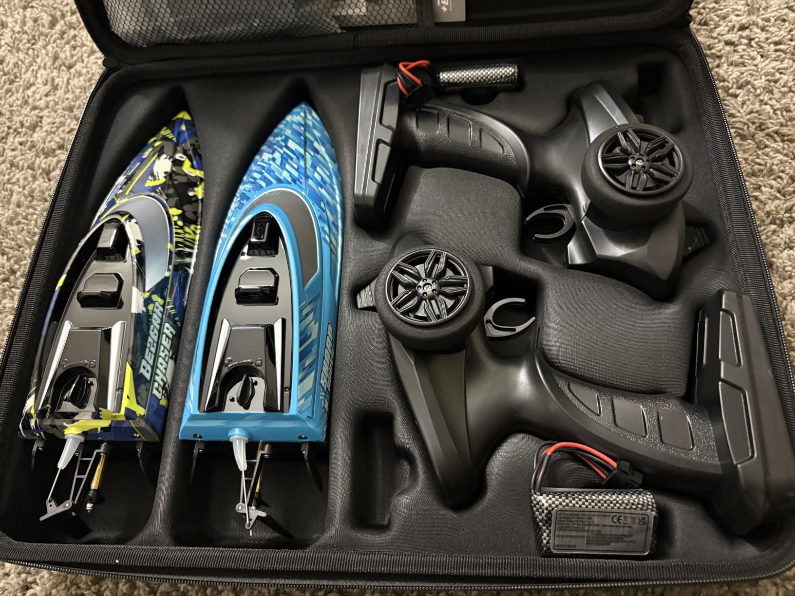 BEZGAR TX2P1, 2 Packs 30 KPH RC Boats with Suitcase for Kids | 2 Packs 30 KPH High Speed; Portable Storage Suitcase; Remote control boats for Pools & Lakes customer photo 1