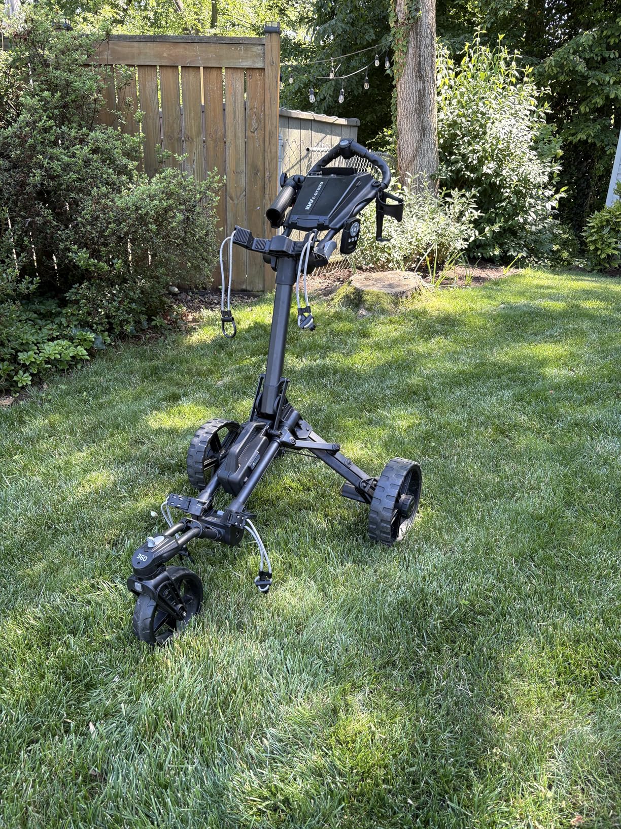 KVV Electric Golf Push Cart with Remote Control, Super Compact and Lightweight Electric Golf Cart,Smallest Folding Size Electric Golf Cart, Suitable for All Terrains, and (Charcoal) customer photo 1