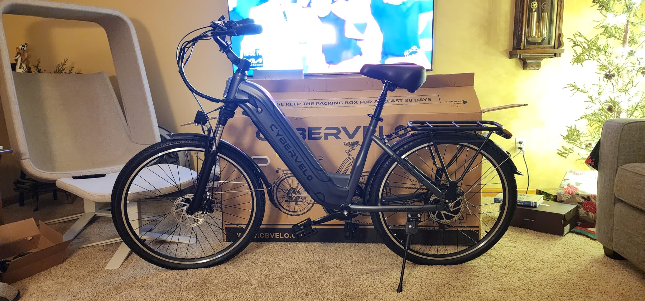 Cybervelo 750W Peak Electric Bike for Adults, up 80 Miles Removable Battery Ebike, 26