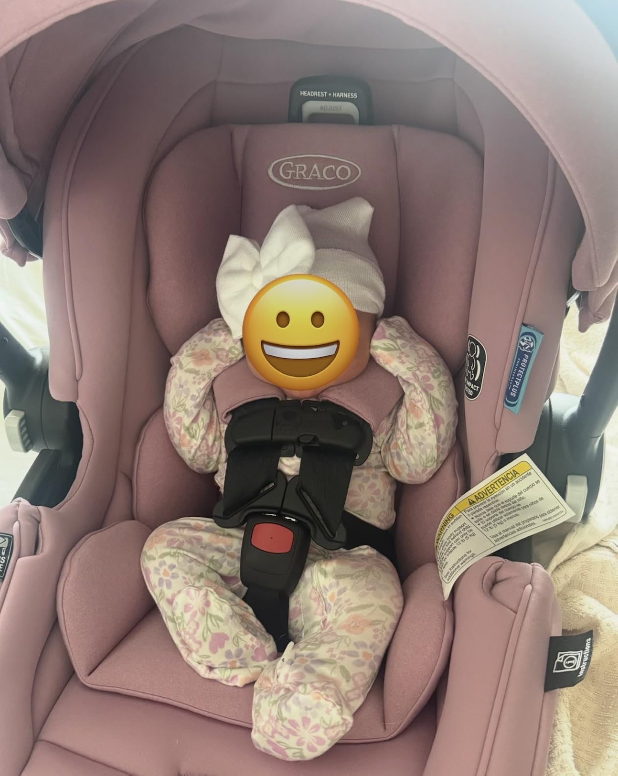 Graco Gomax Infant Car Seat, Orchid Haze, Lightweight, Reclining Rear Facing Car Seat Installs with or Without a Base customer photo 1