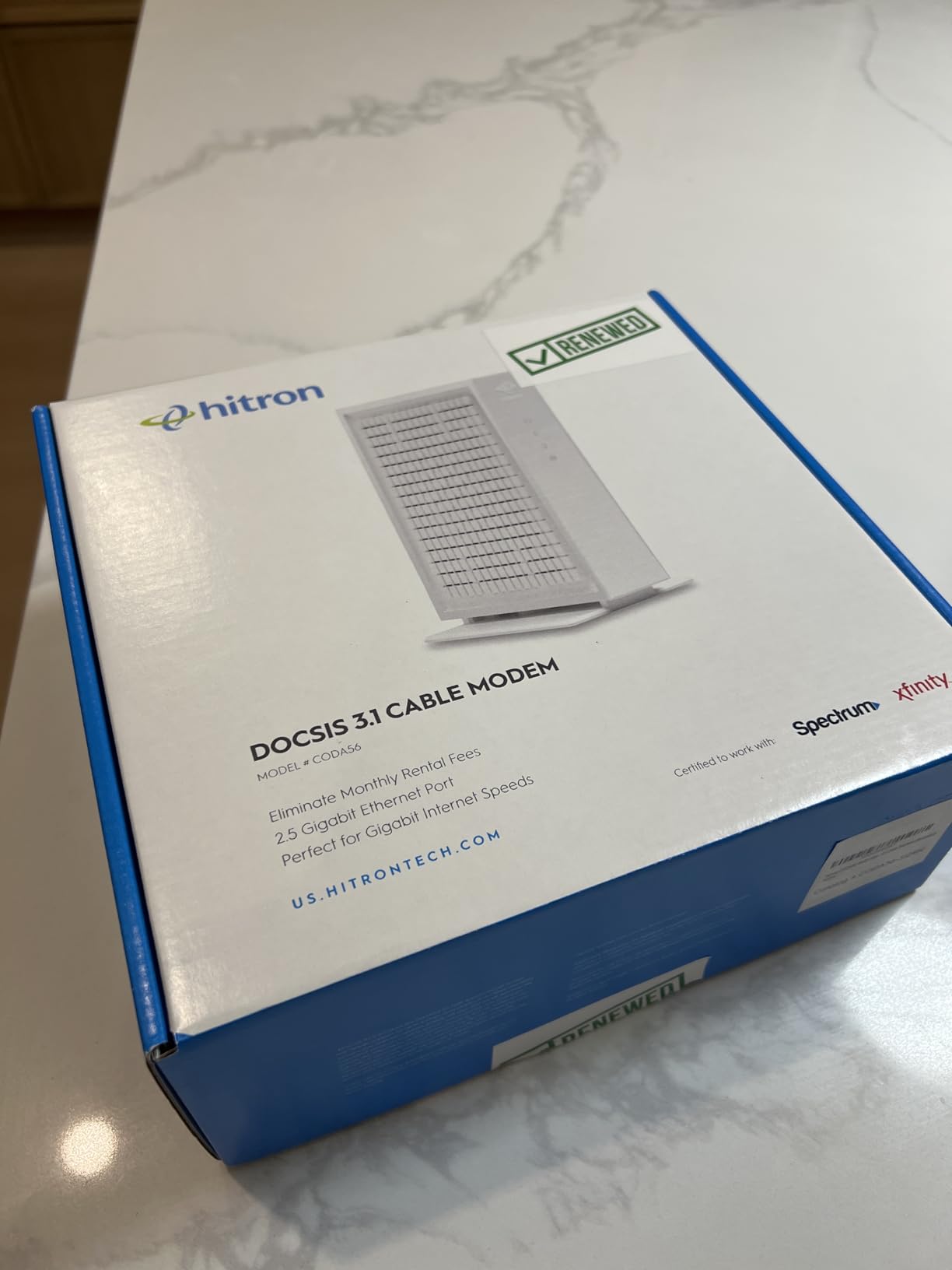 Hitron CODA56 Multi-Gigabit DOCSIS 3.1 Modem | 2.5 Gbps Max Internet Speeds | Certified with Xfinity, Charter Spectrum, Cox | 2.5 Gbps Ethernet Cable Modem ONLY | Requires Separate WiFi Router customer photo 2
