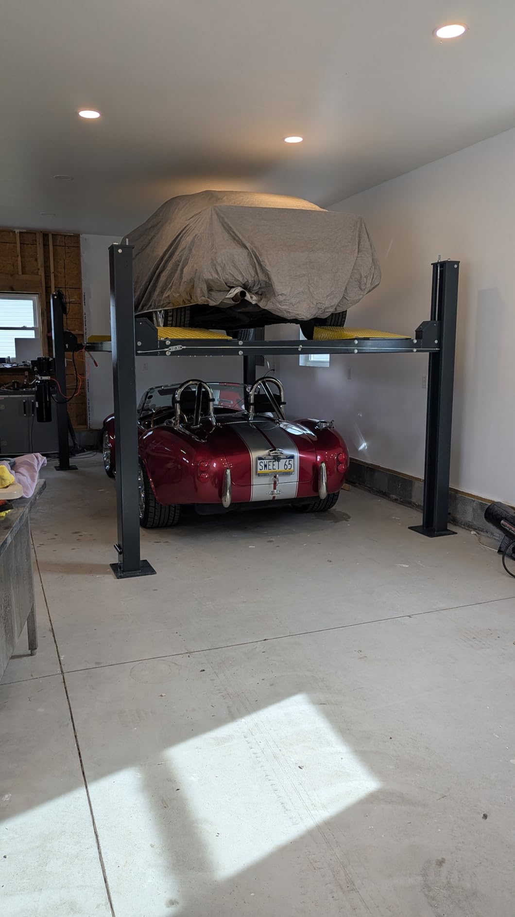 8500 lbs Four Post Parking Lift, 110V Heavy Duty 4 Post Lift w/Caster, Suit for Workshop, Maintenance Shop 3 Year Warranty customer photo 1