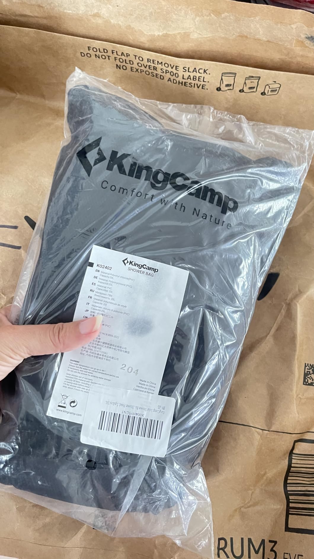 KingCamp Solar Shower Bag, Leak-Proof Design Camping Bag with Thermometer, Removable Hose & Switchable Shower Head, 5 gallon/20L customer photo 1