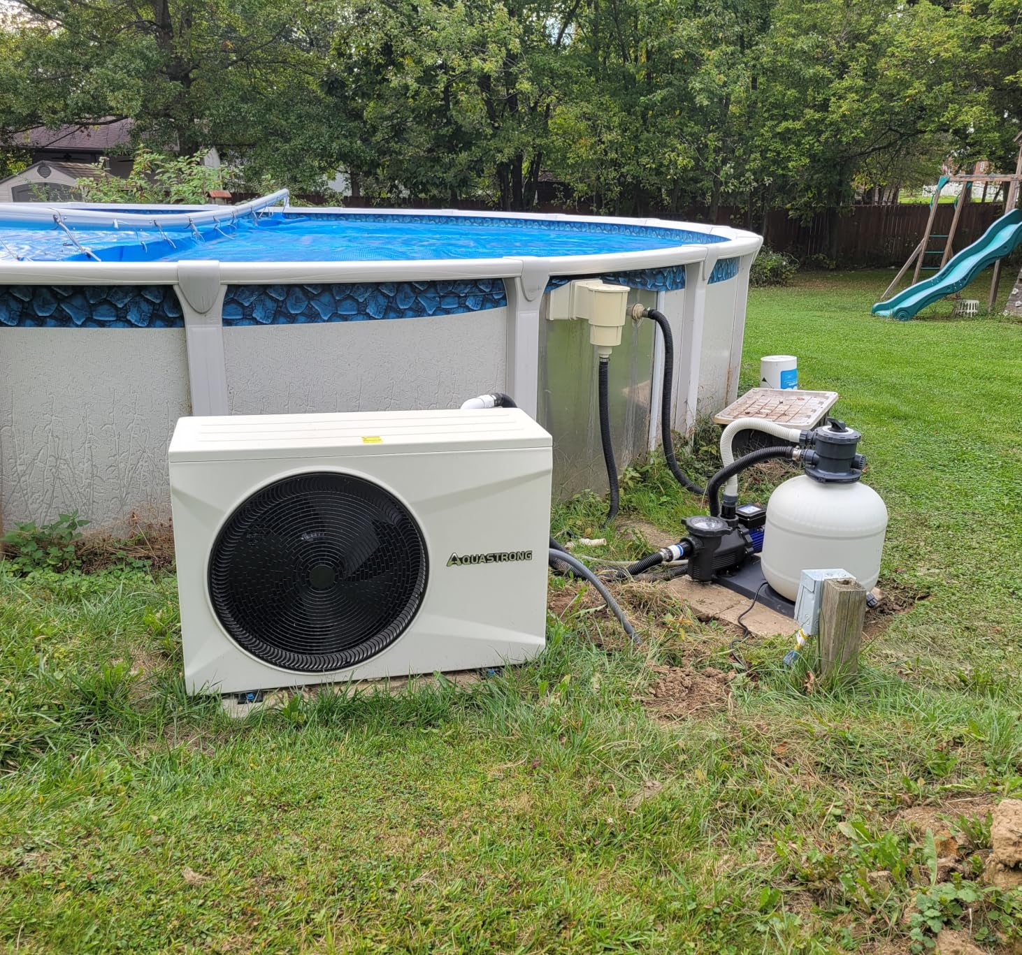 AQUASTRONG Pool Heater for Above Ground and Inground Pool 9000 Gallons | Inverter 35000 BTU Swimming Pool Heat Pump, 15.8 COP High Energy Efficient, Smart WiFi Heating 120V, Plug & Play customer photo 1