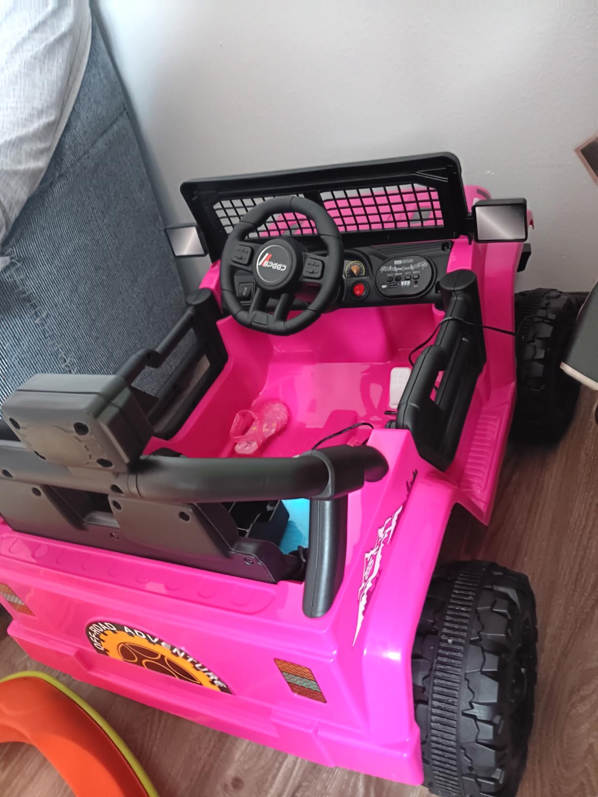 12V 7AH Kids Ride-On Truck Car, Electric Car with Parent Remote Control, Spring Suspension, LED Lights, Bluetooth, Music, Black customer photo 1
