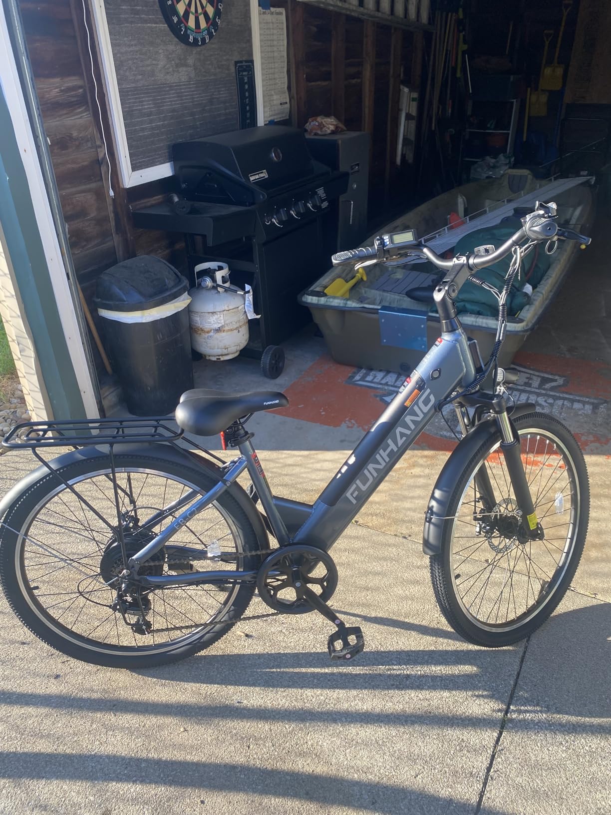 Funhang Electric Bike for Adults, 1000W Peak Ebike, 50Miles 20MPH Step Thru Electric Bicycle, 26