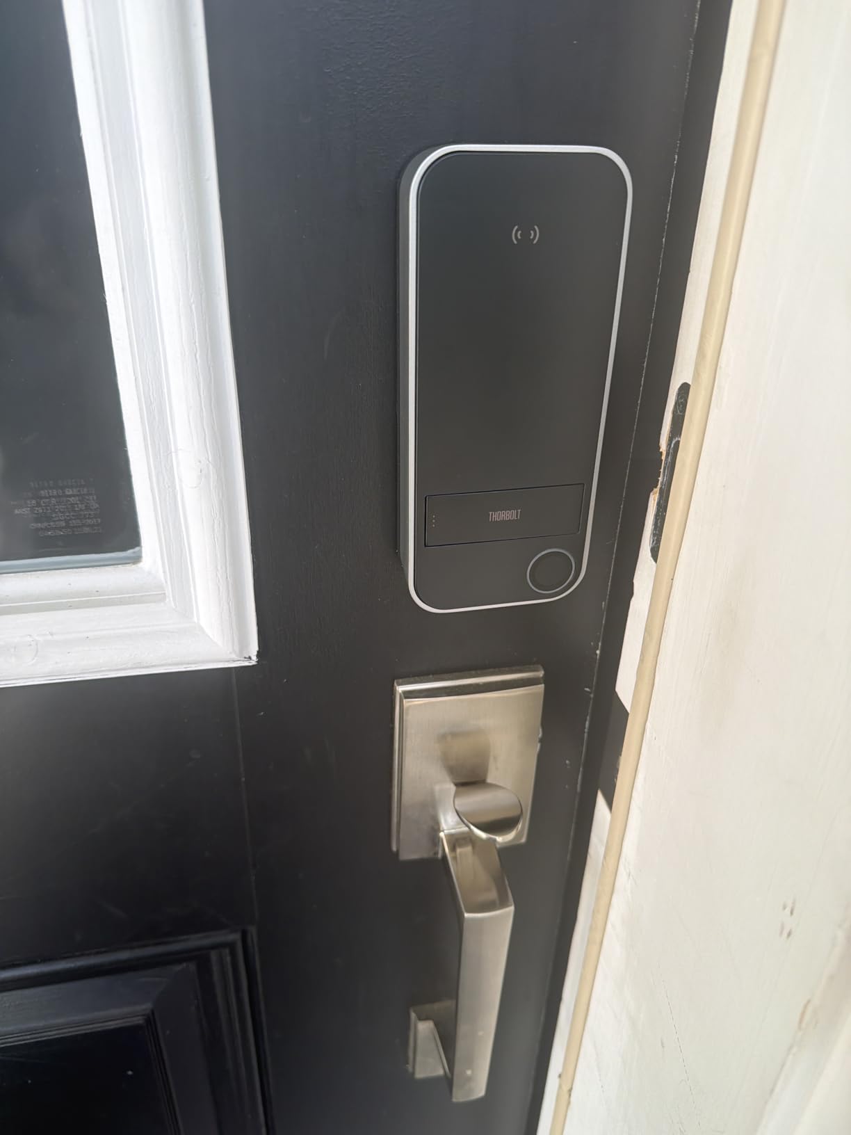 ThorBolt X1 Apple Home Key Lock, iOS ONLY Smart Keyless Entry HomeKit Door Lock with Fingerprint, Keypad Deadbolt Lock Works with HomeKit Over Thread (Border Router Required), IP65 Weatherproof, Black customer photo 1
