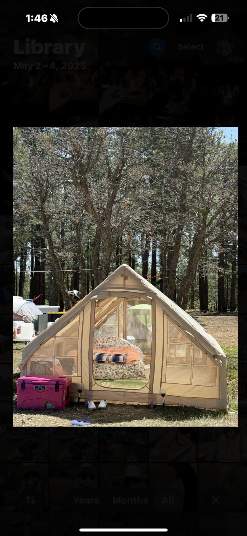 VEVOR Inflatable Tents for Camping, Easy Setup Blow up Tent with Hand Pump, 4 Season Glamping Tent with Stove Jack, Doors & Mesh Windows, Storage Bag Included for Easy Taking customer photo 1