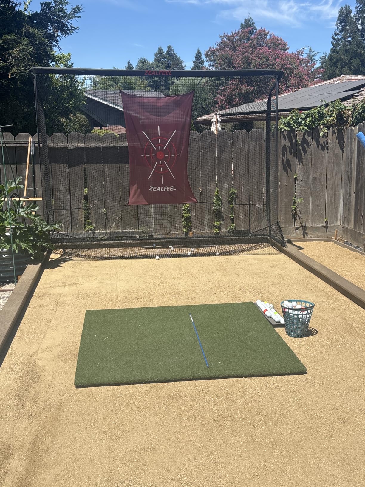 ZEALFEEL 10 x 7 FT/8 x 8 FT Golf Net with Side Barriers & Auto-Ball Return | Low-Noise Silk Target Golf Net With 2 Sandbags, 4 Stakes, and Carry Bag for Indoor or Outdoor Driving and Chipping Practice customer photo 1