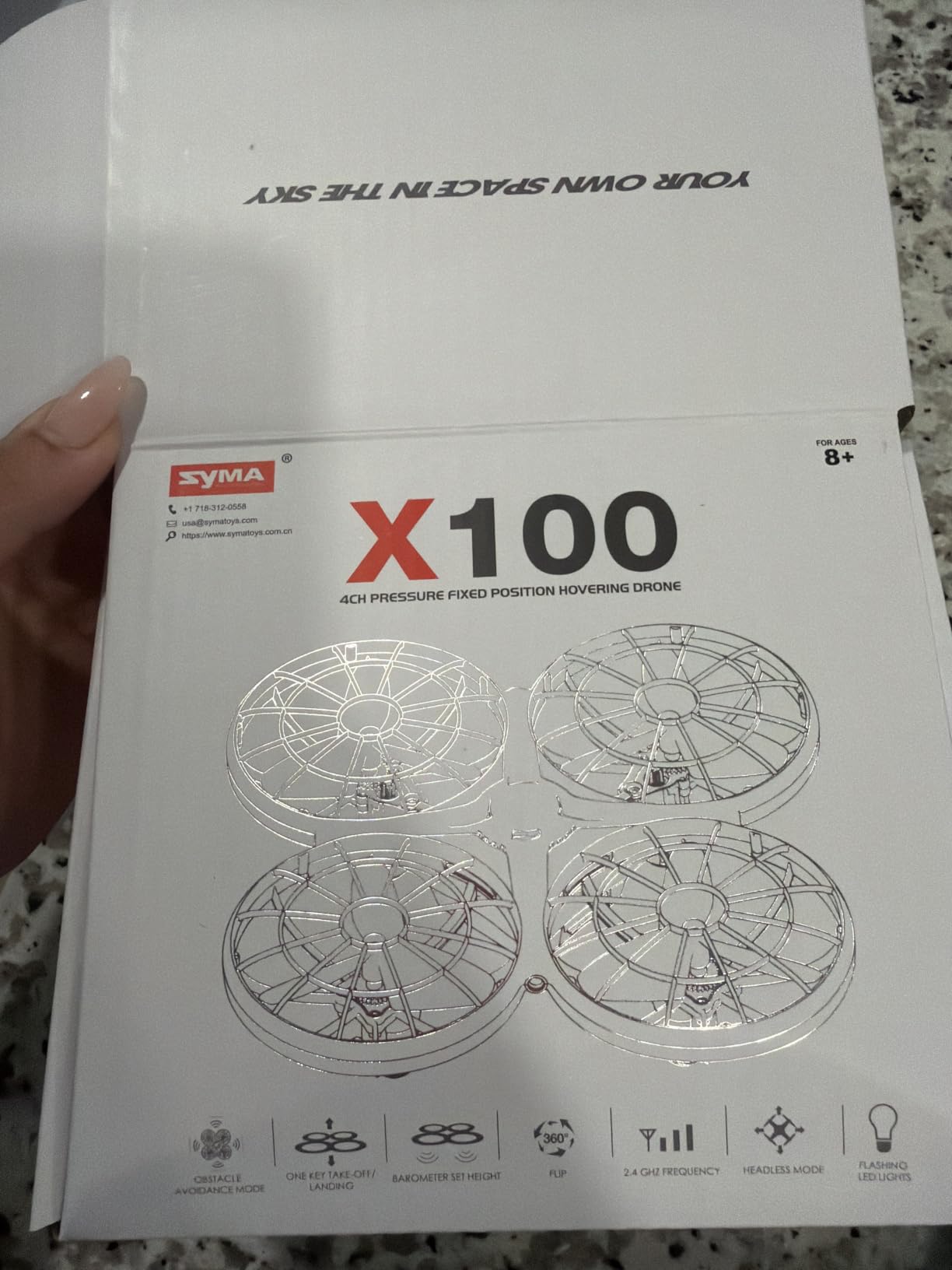 SYMA X100 Drone for Kids 8-12, Automatic Obstacle Avoidance, Up to 20 Mins Flight Time(2 Batteries), One-Key 360 Flips and Altitude Hold, Full-Guard Safe Indoor Drone Gift for Boys & Girls customer photo 2