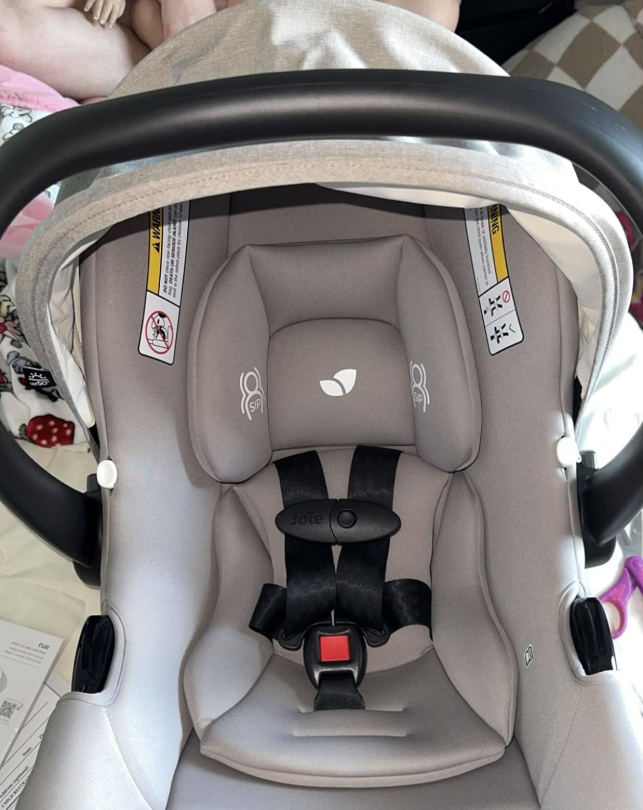 Joie Baby Rue Lightweight Infant Car Seat & Anti-Rebound Base, Side-Impact Protection, 5-Point Harness, and UPF 50+ Canopy for Newborns and Infants (Shale Dark) customer photo 1
